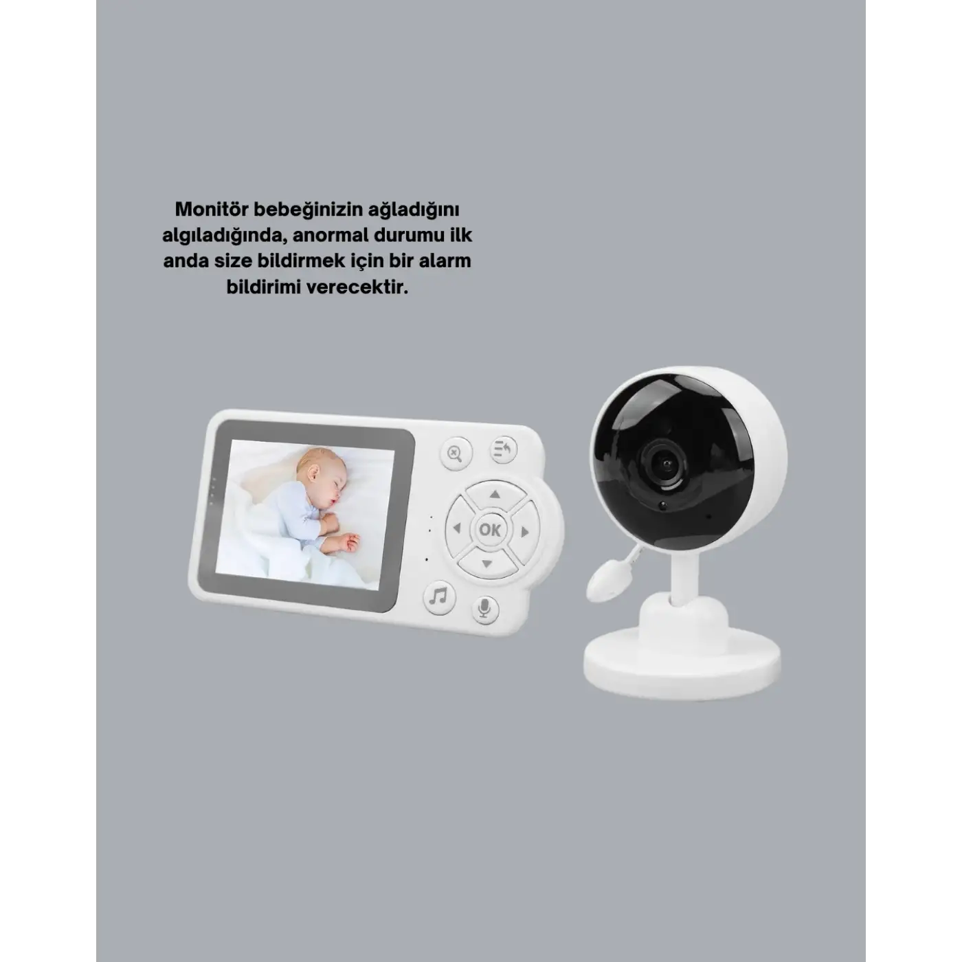 Bebek Monitörü Cry Detection ve HD Gece Görüş Destekli