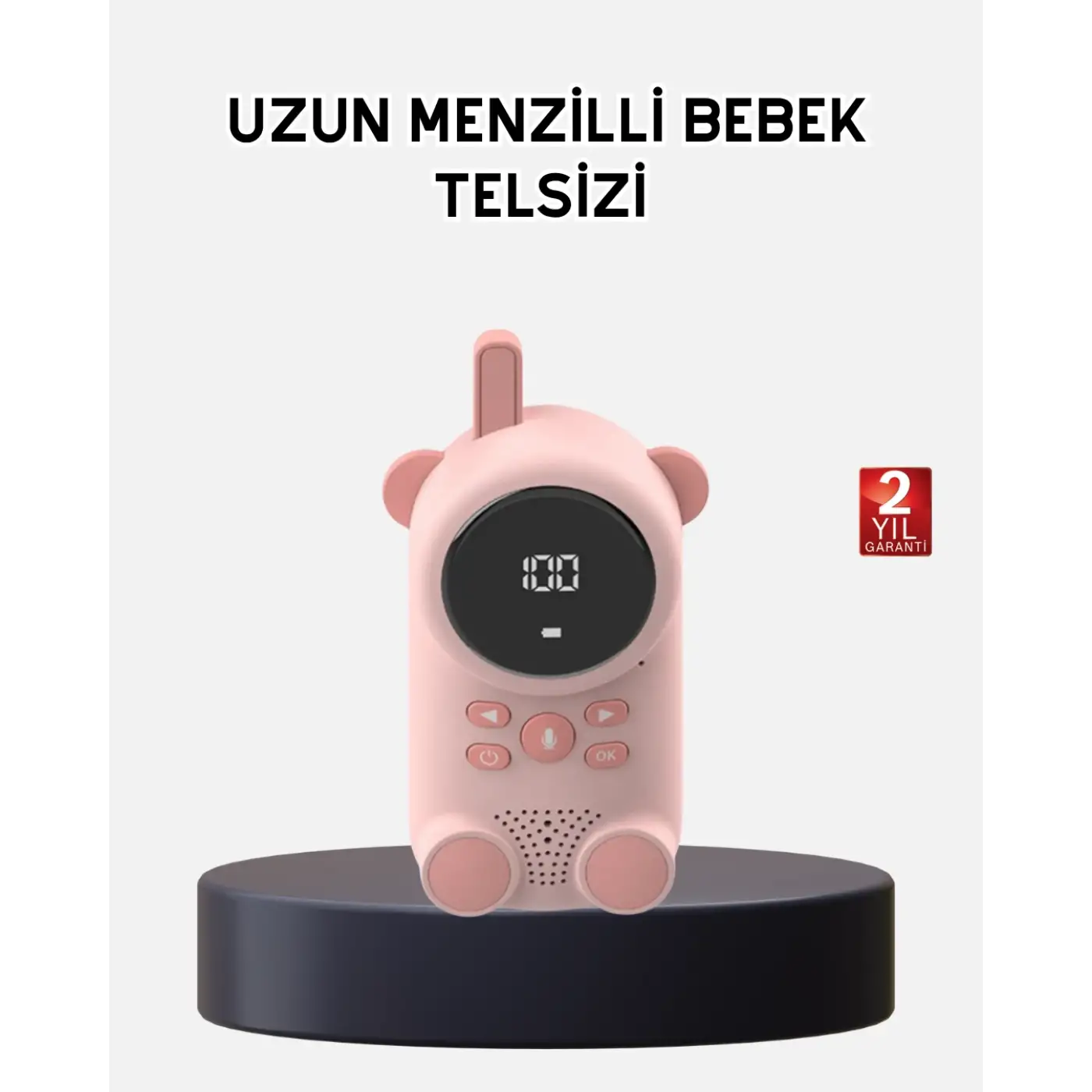 Bebek Telsizi LCD Ekran VOX İki Yönlü İletişim USB Şarj Hafif