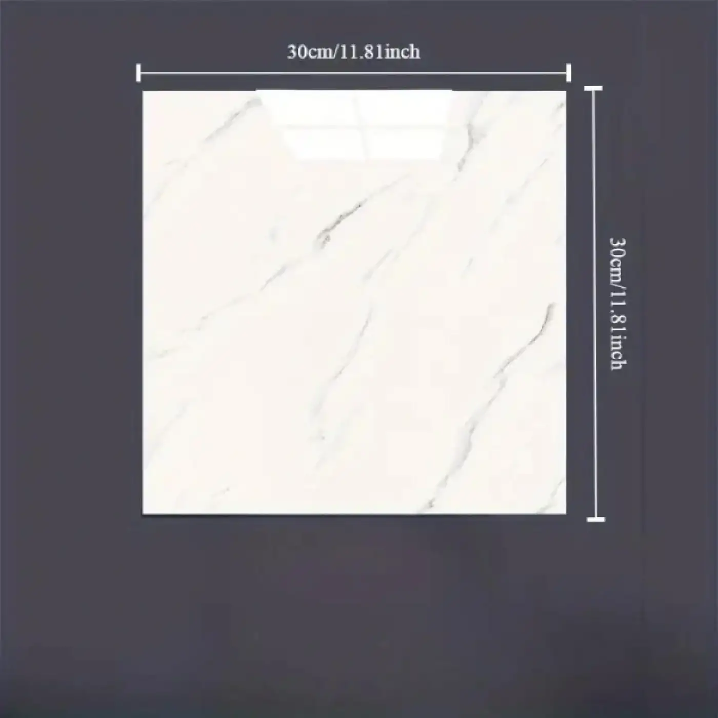 Beyaz Mermer Desenli Alüminyum Plastik Duvar Sticker (30x30)