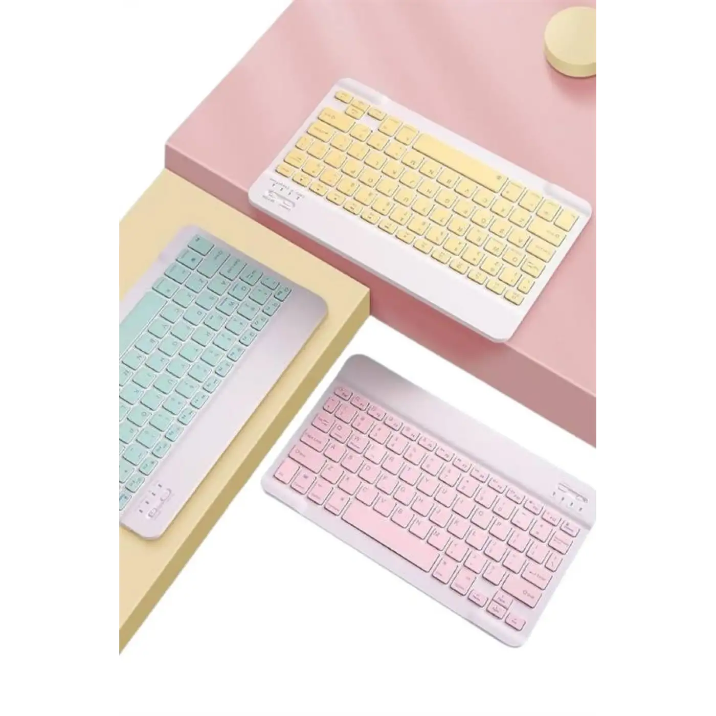 Bluetooh Wıreless Keyboard Siyah Q Klavye İOS Ipad Android Windows Uyumlu