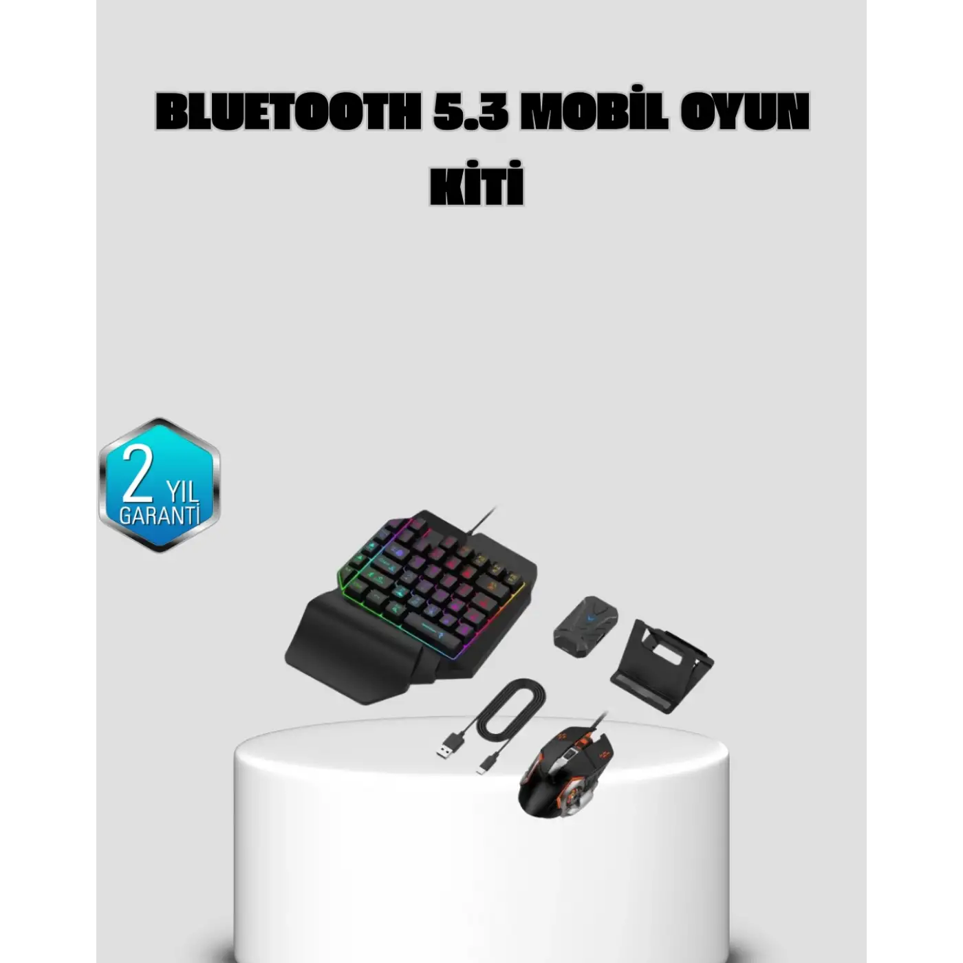 Bluetooth 5.3 Mobil Oyun Konsolu Dönüştürücü Seti 5 Parça Klavye Mouse Kit
