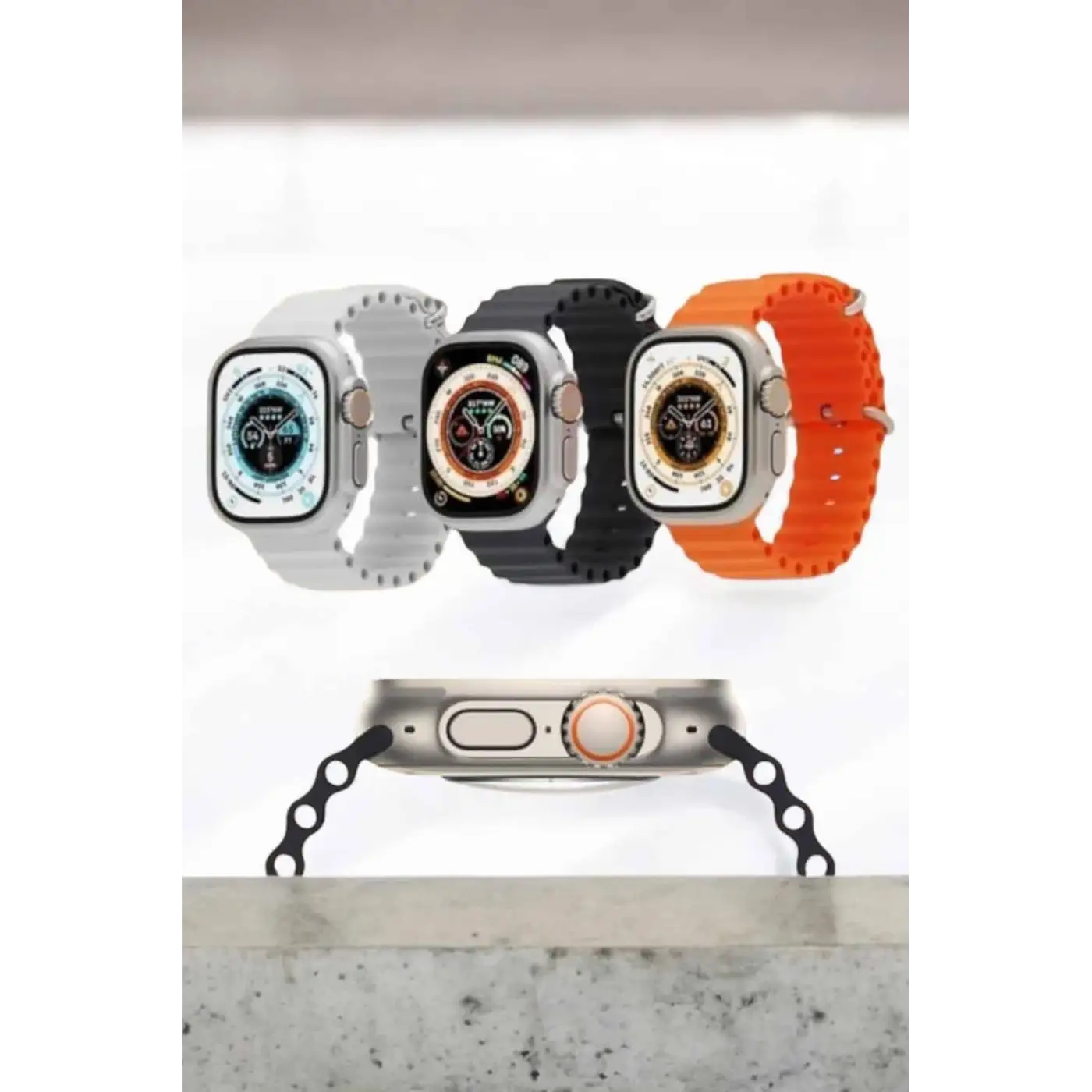 Bluetooth Bağlantılı 49MM Dokunmatik Akıllı Saat Sağlık ve Spor Takip Özellikli