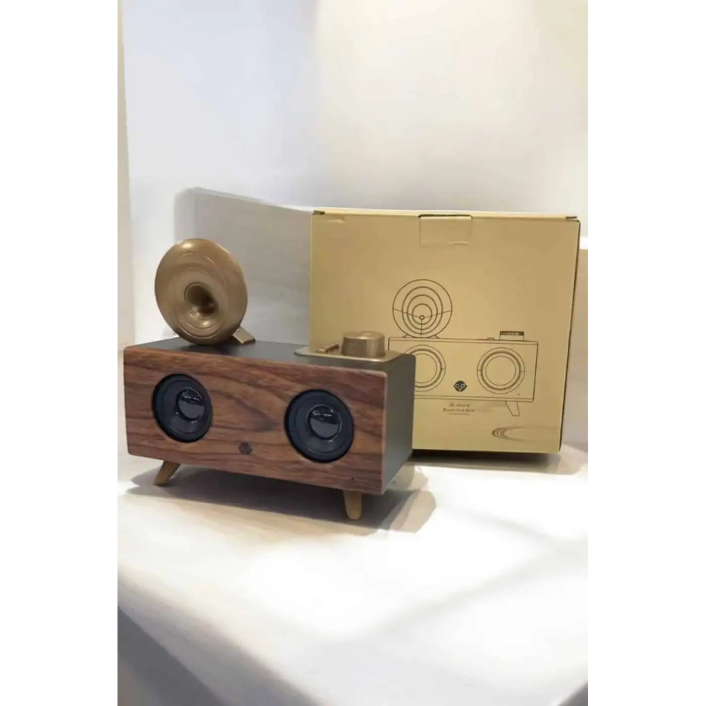 Bluetooth Hoparlör Ahşap Klasik Retro Gramofon Bluetooth Müzik Kutusu