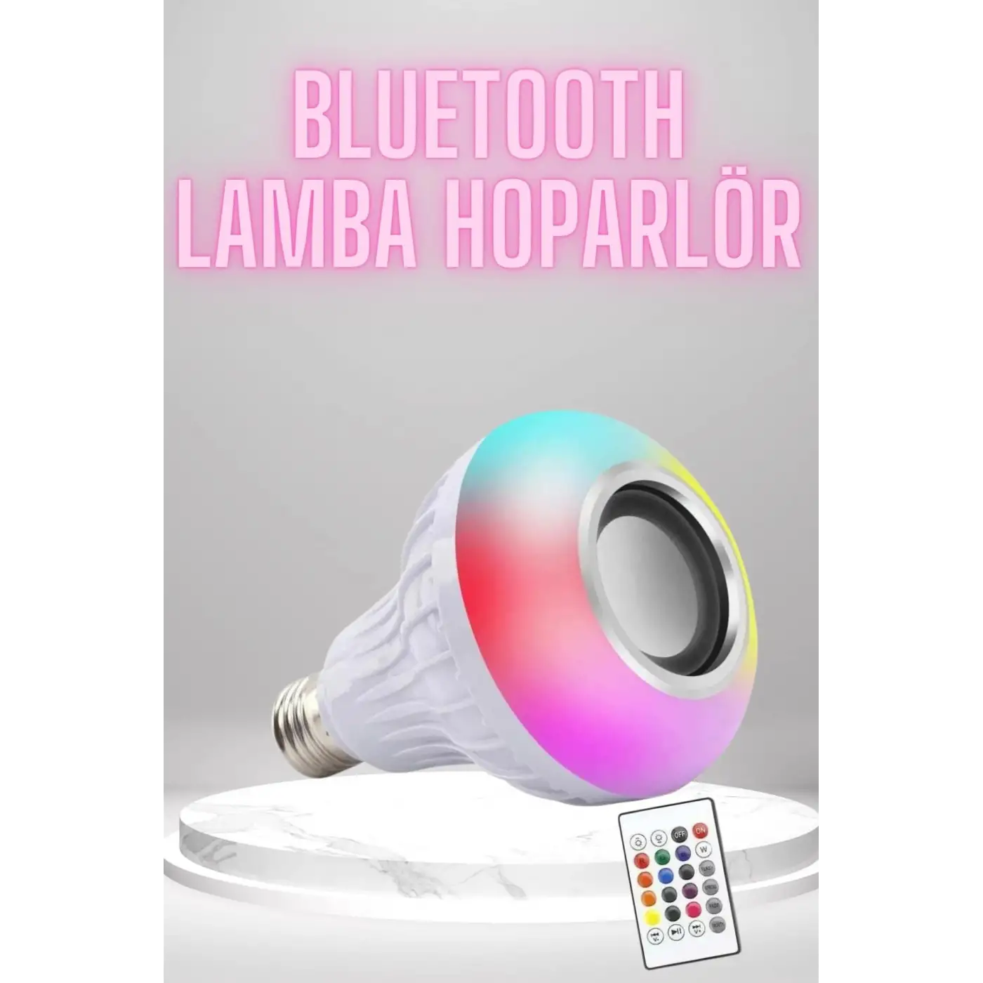Bluetooth Hoparlör Akıllı Rgb Led Işık Renk Değiştirme Ses Bombası Ampül Görünümlü