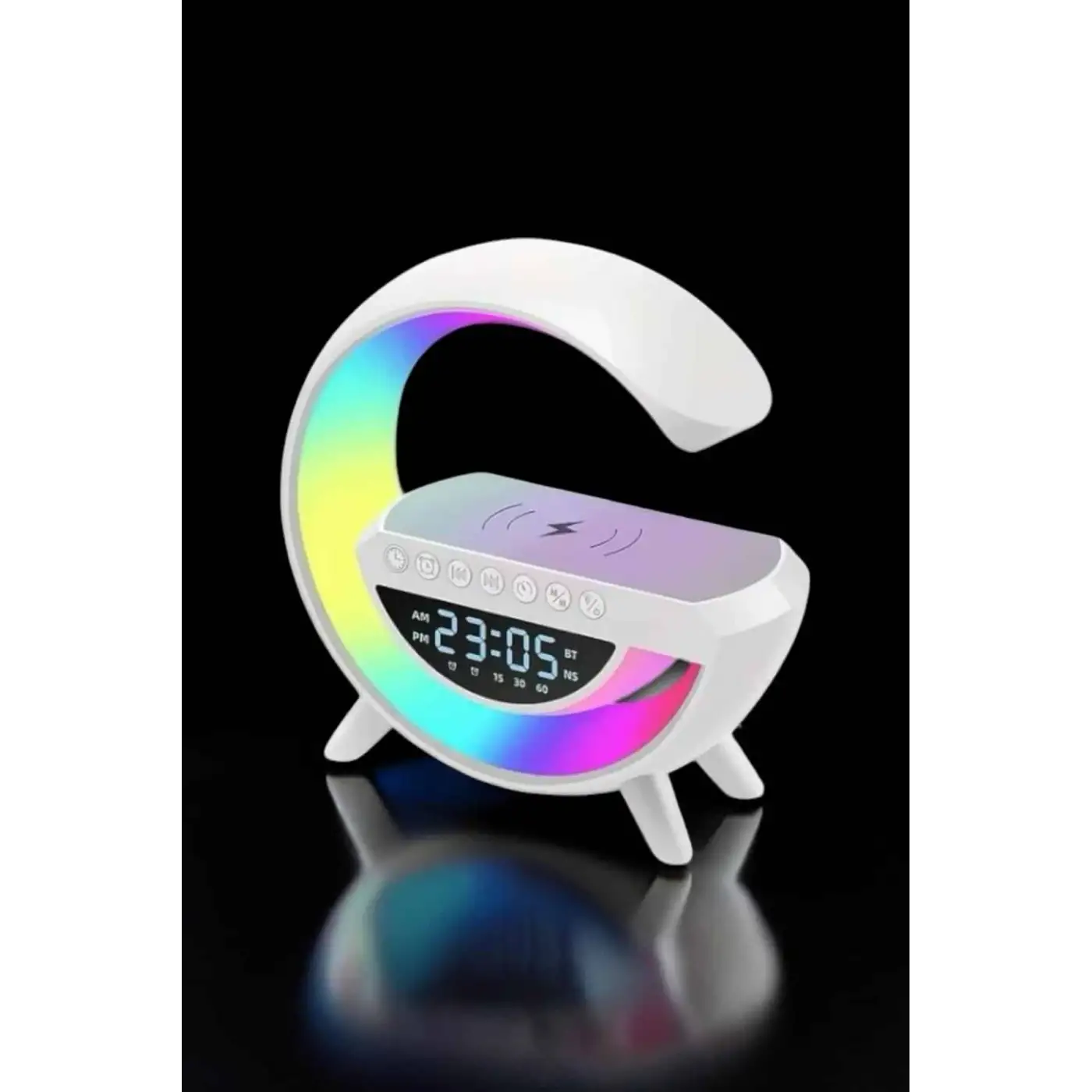 Bluetooth Hoparlör Dijital Göstergeli Wireless Şarj RGB Işıklı