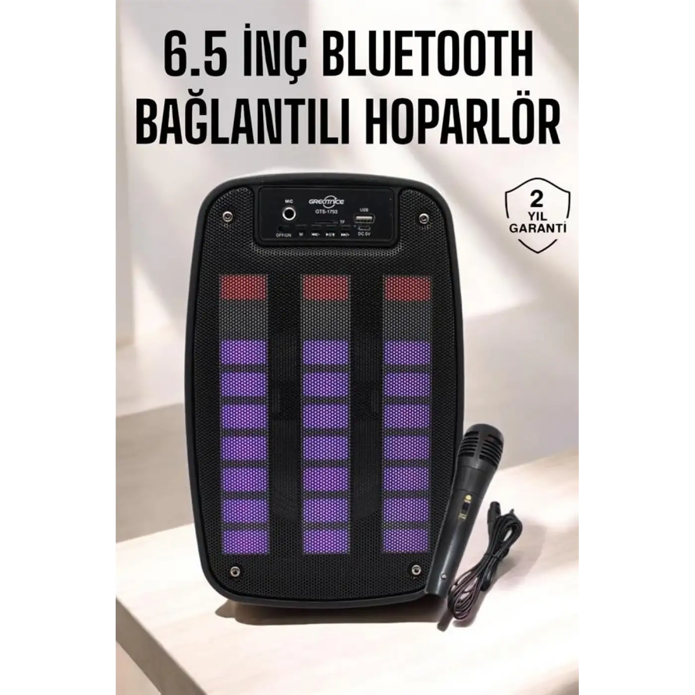 Bluetooth Hoparlör RGB Işıklı USB SD Kart Girişli Taşınabilir