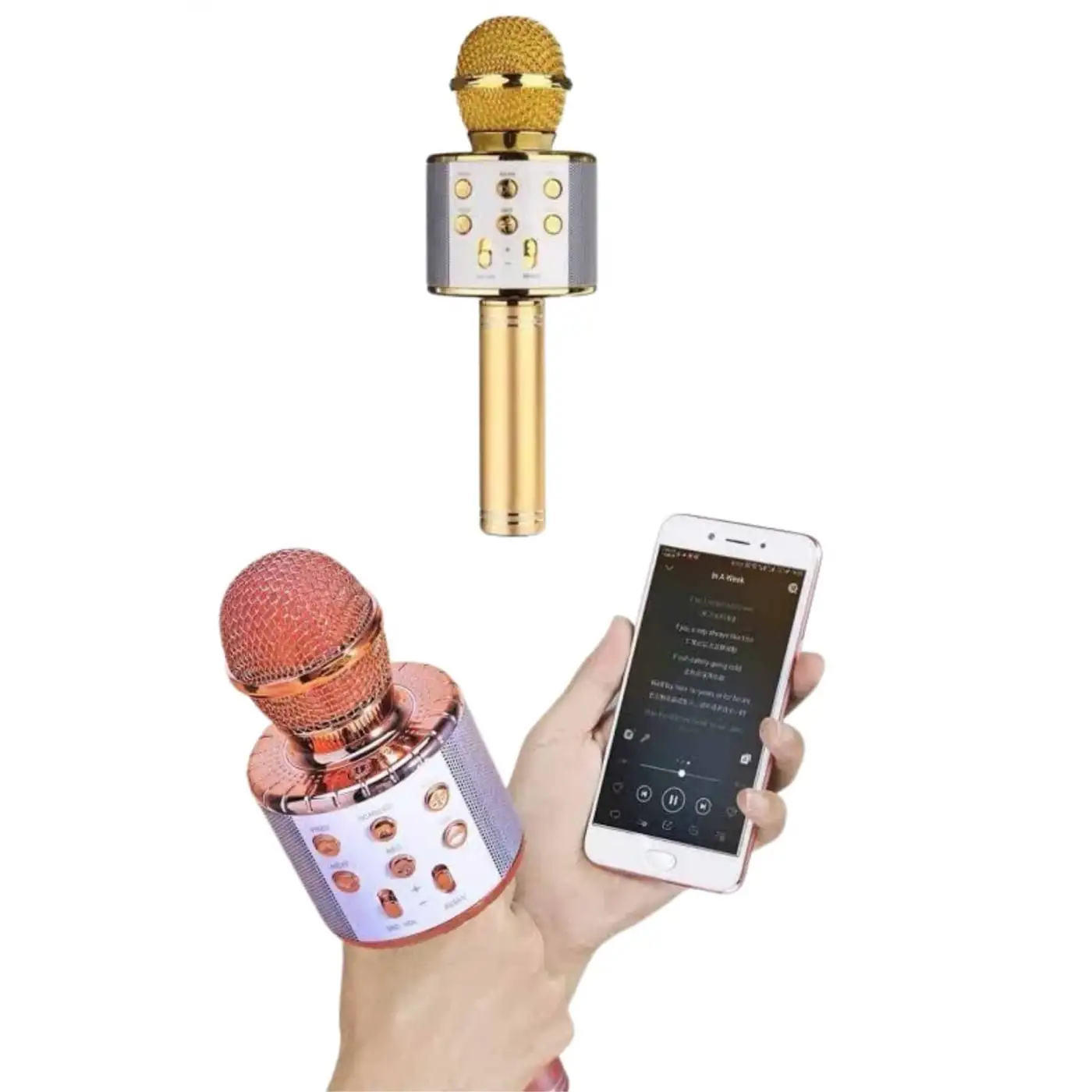 Bluetooth Hoparlör USB AUX SD Kart Kaoroke Mikrofon Uzun Pil Ömrü