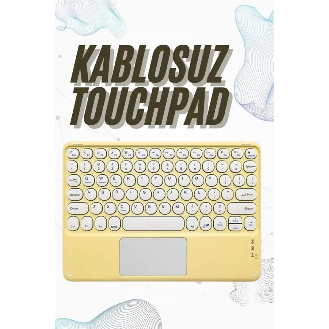 Bluetooth Touchpad Klavye 10.9 inch Kablosuz Wifi Q Klavye Slim
