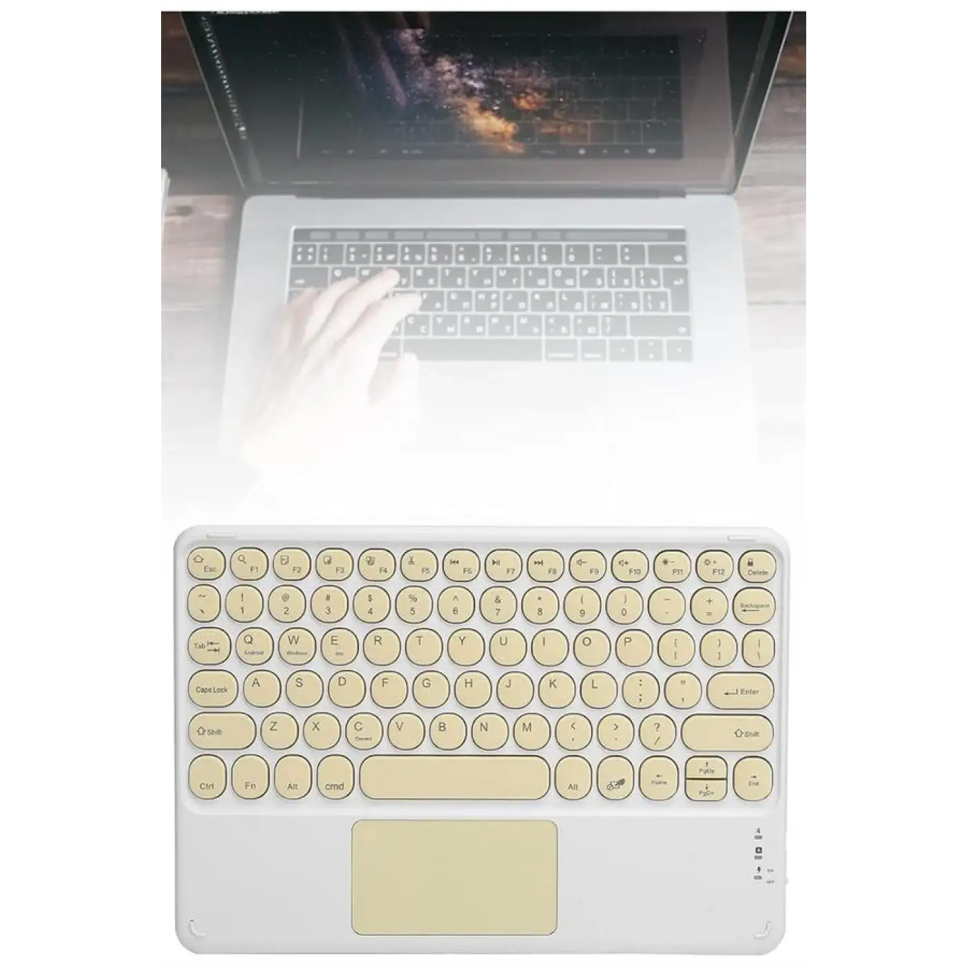 Bluetooth Touchpad Klavye 10.9 inch Kablosuz Wifi Q Klavye Slim