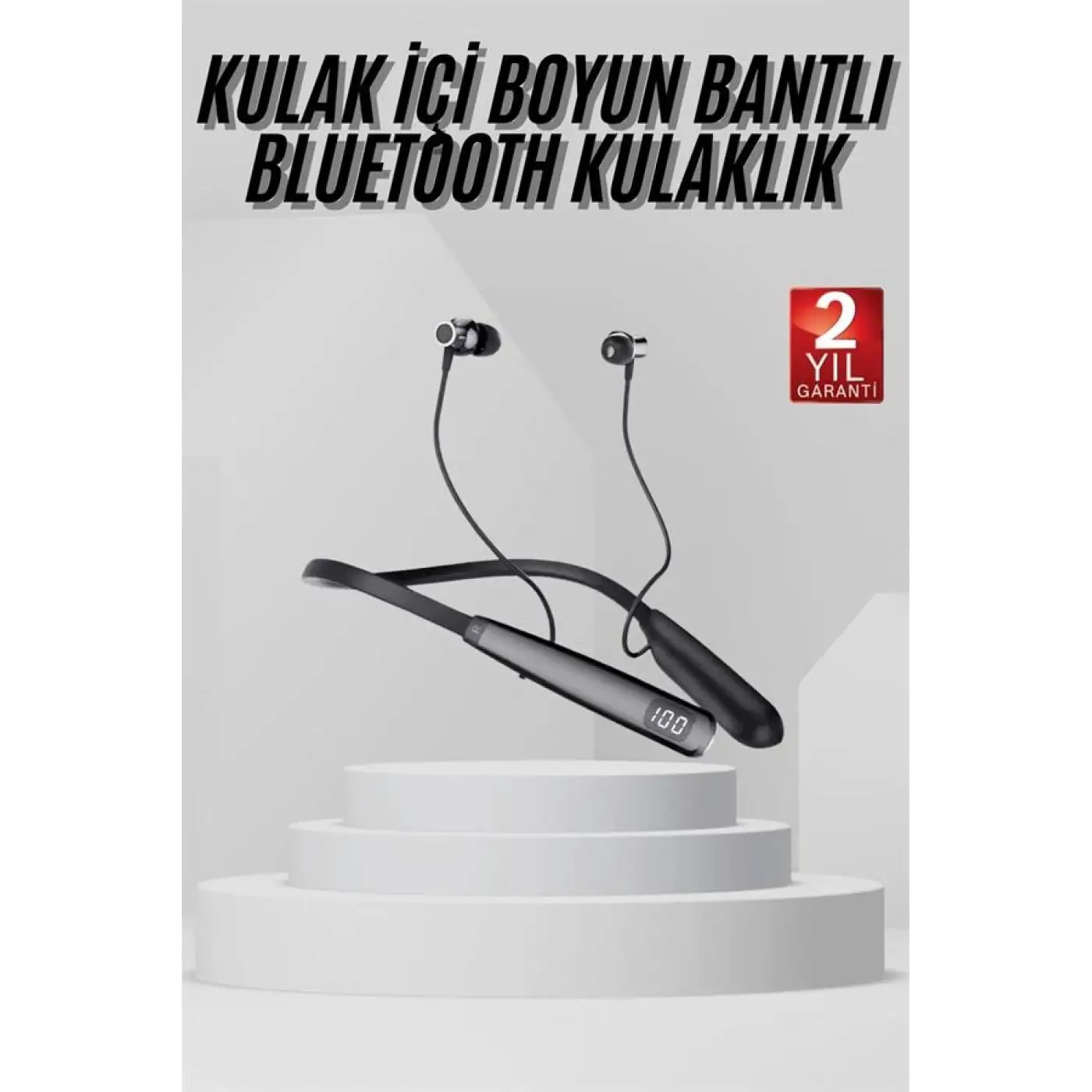 Boyun Askılı 100 Saat Kablosuz Kulaklık Göstergeli Bluetooth Kulaklık