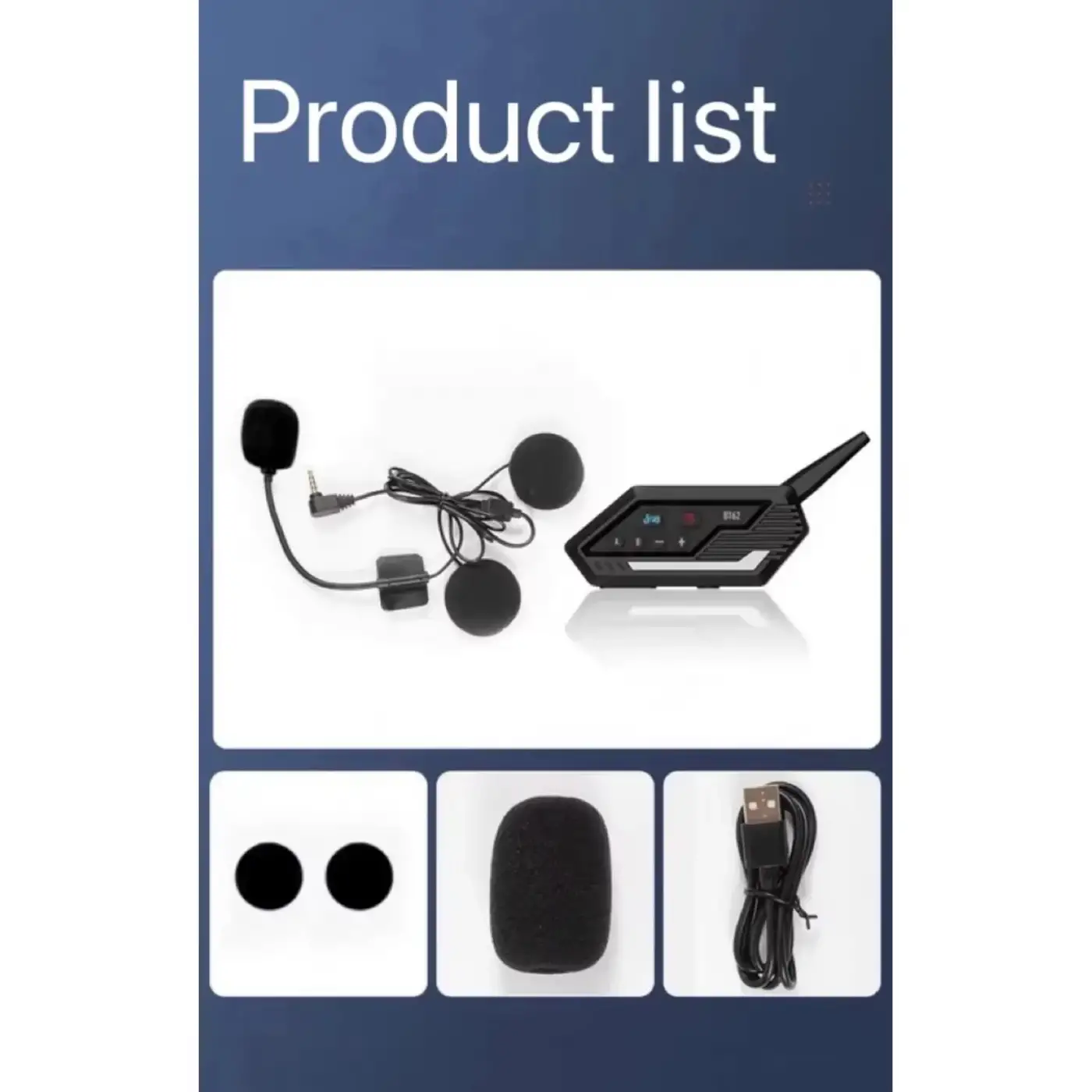Bt62 Motosiklet Kask Kulaklığı Bluetooth Intercom 2 Intercom Bağlantılı