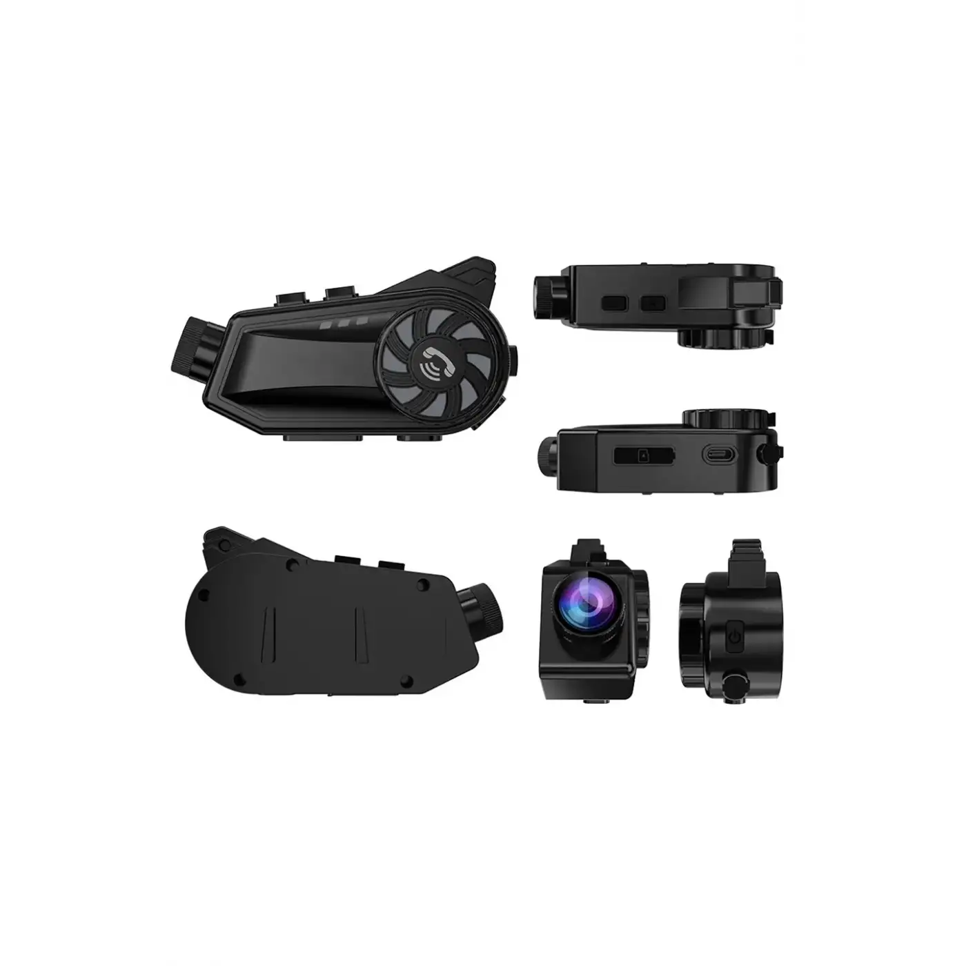 Bt68 Motosiklet Kask Bluetooth Kulaklık 1080p Kamera Ses Kontrolü Video Kayıt Özellikli İntercom