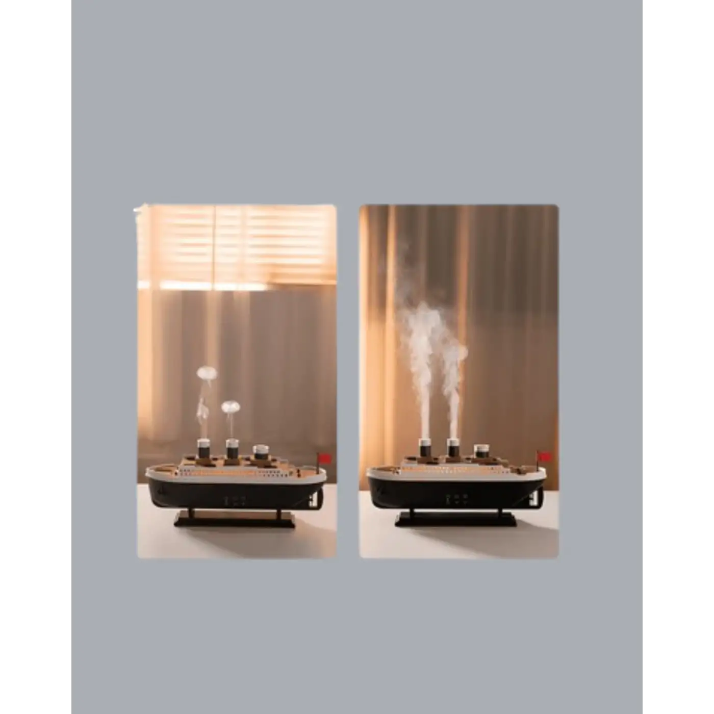 Buhar Efektli Titanik Gemi Oda Kokusu Difüzör LED Işıklı Nemlendirici