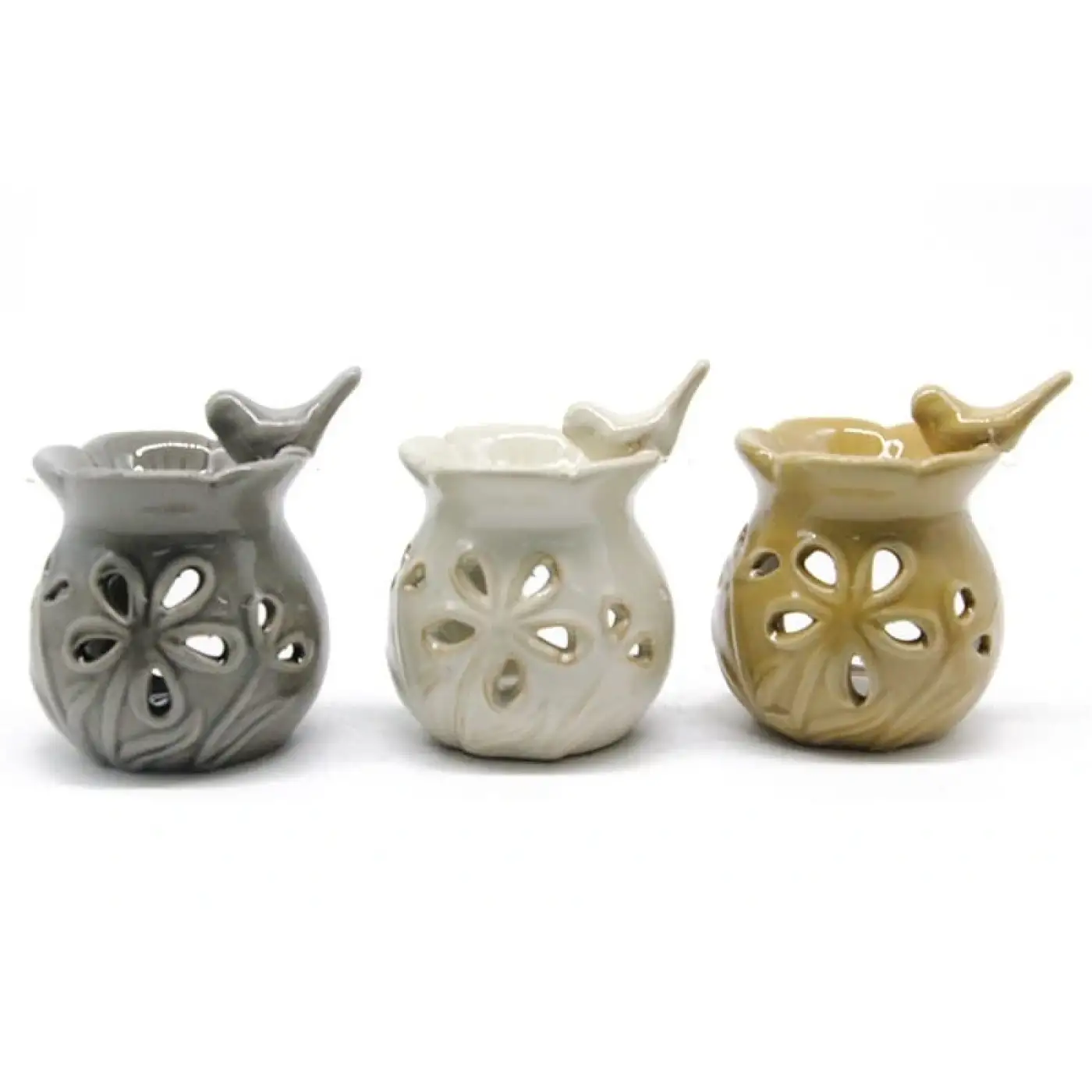 Buhurdanlık Seramik Modern Kuş Ve Çicek Modeli