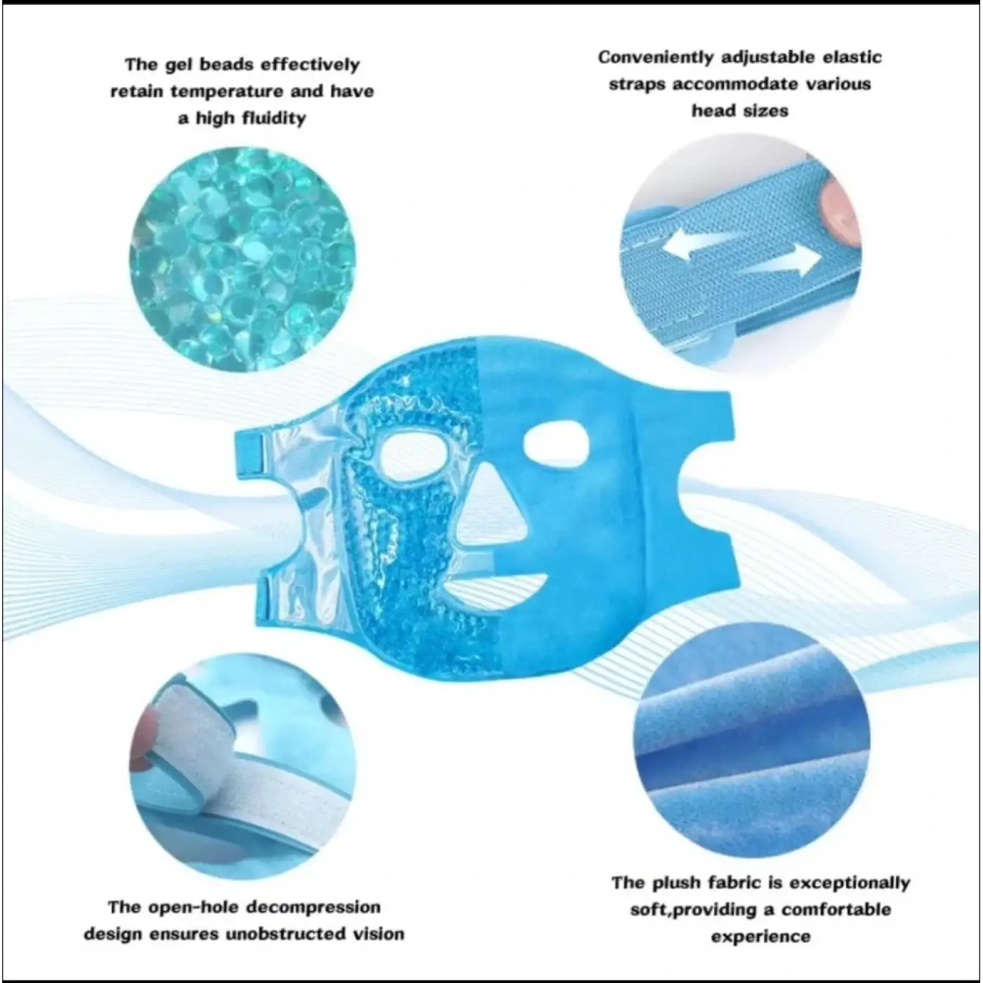 Buz Jel Toplar Termojel Yüz Maskesi, Soğuk Ve Sıcak Terapi Yüz Maskesi