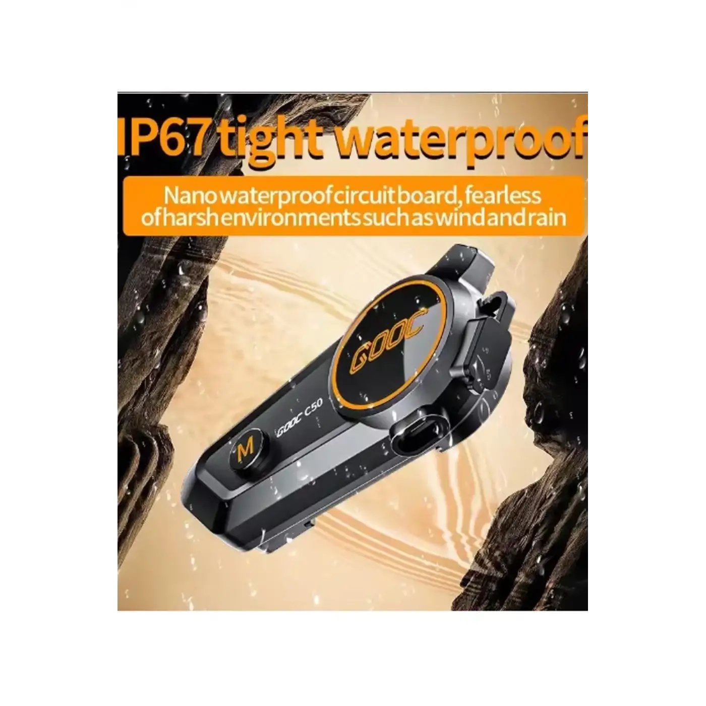 C50 2x Motosiklet Intercom Kask Kulaklık 1000 Mah Rgb Işıklı Çift Eşleşme