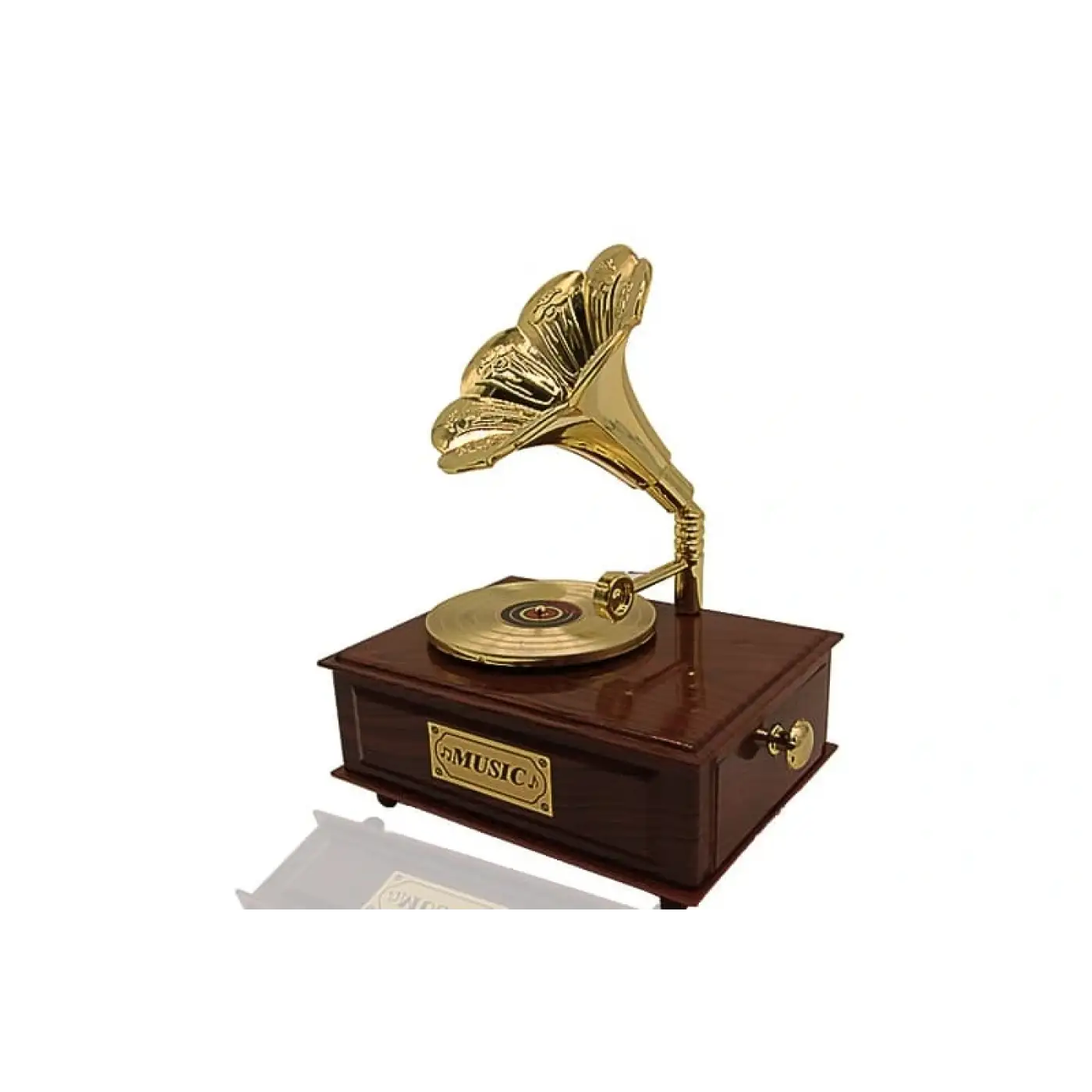 Çekmeceli Retro Gramofon Müzik Kutusu