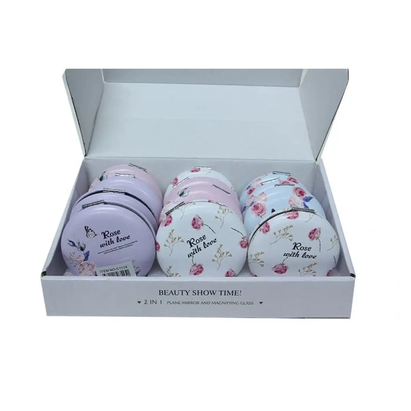 Cep Aynası Yuvarlak Tombul Flowers