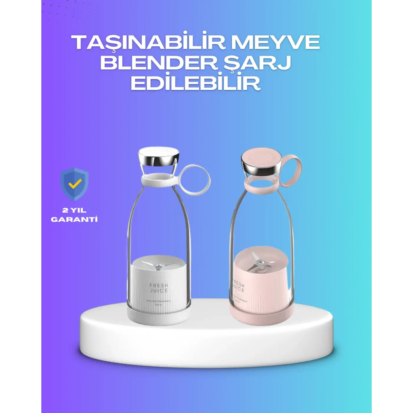 Çevre Dostu Cam Gövdeli Kablosuz Smoothie Blender