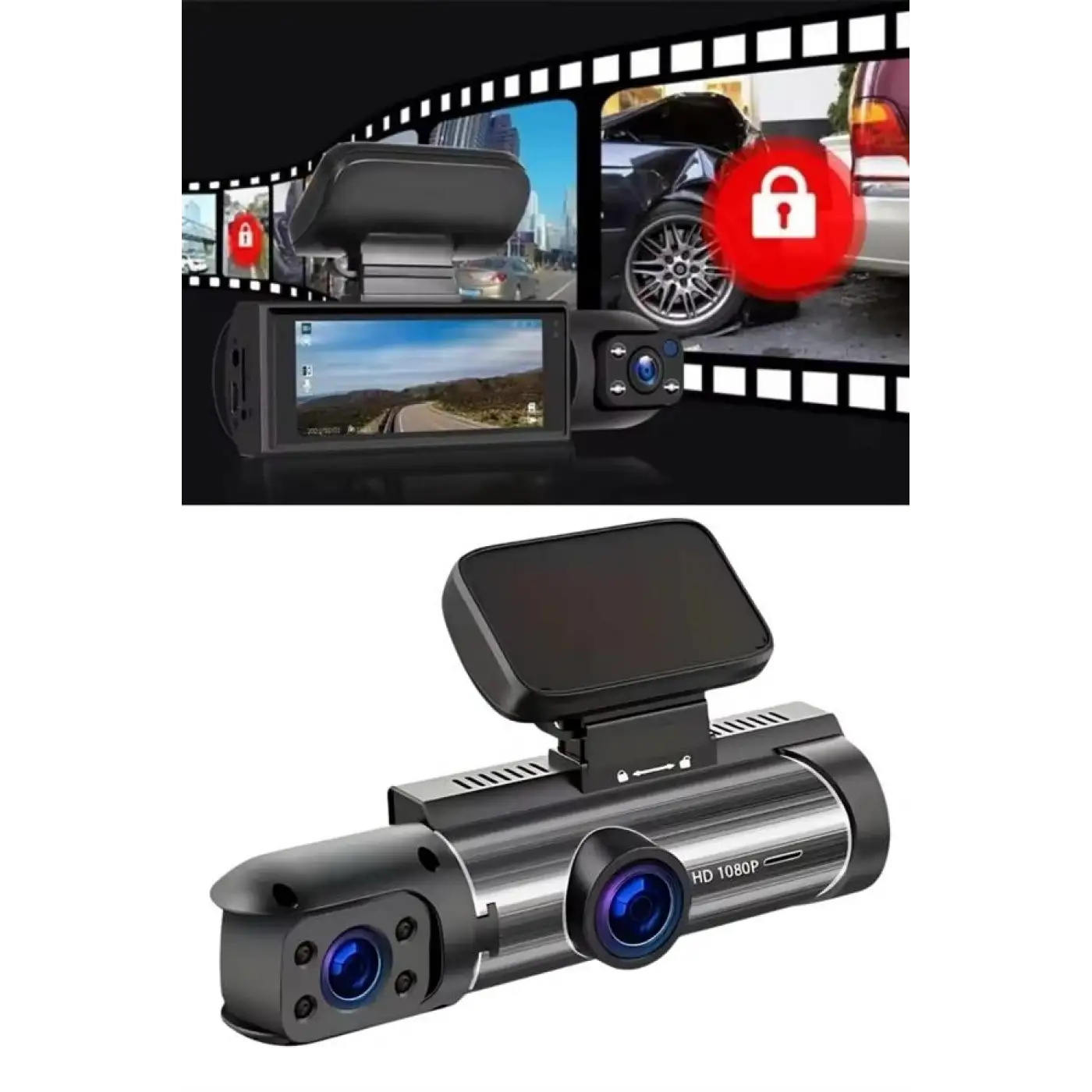 Çift Kameralı Araç Kamerası Ön ve Arka Kameralı