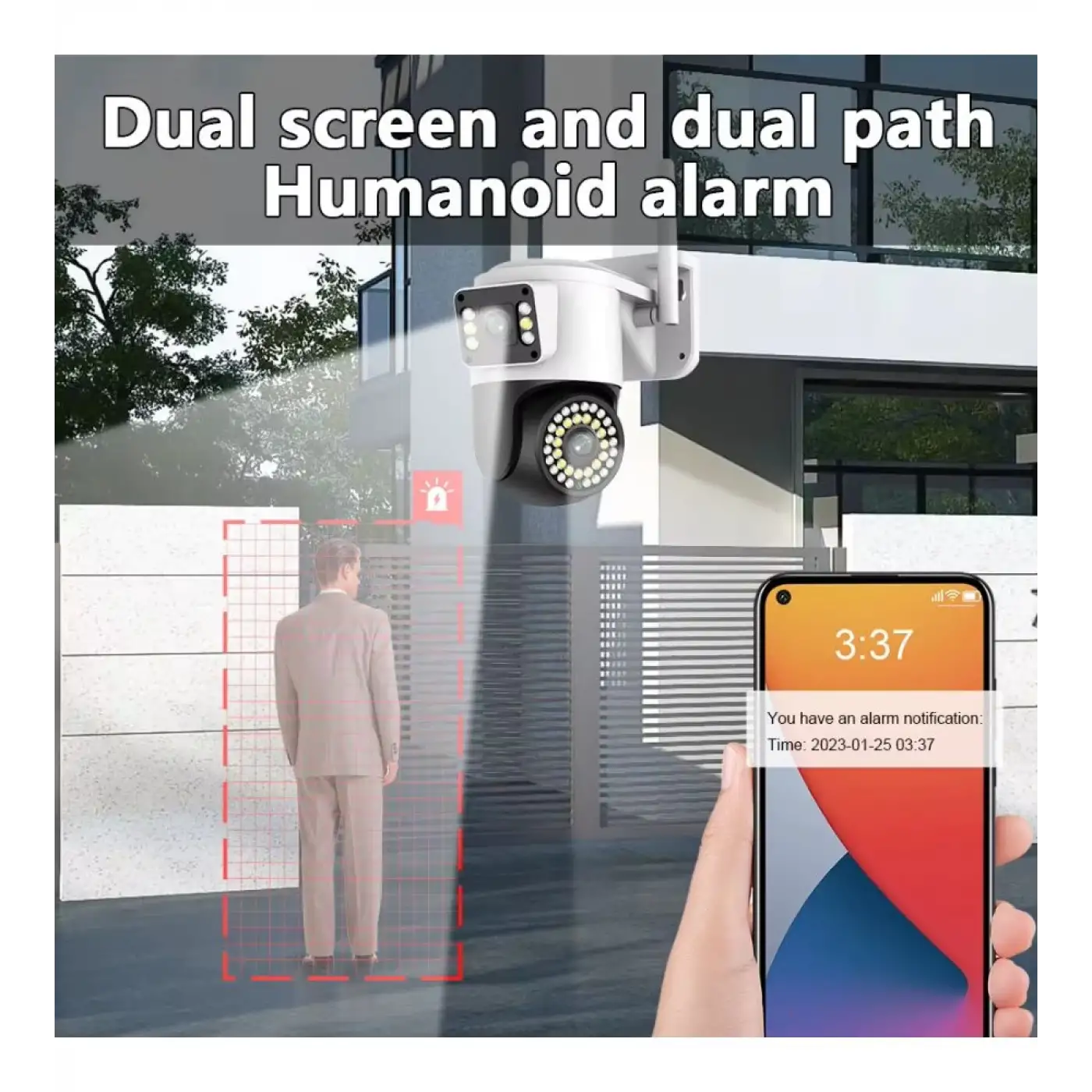 4MP Yoosee Çift Lens IP Kamera - WIFI Açık Otomatik İzleme, Su Geçirmez Kablosuz Güvenlik Ev Kamerası, Renkli Gece Görüş