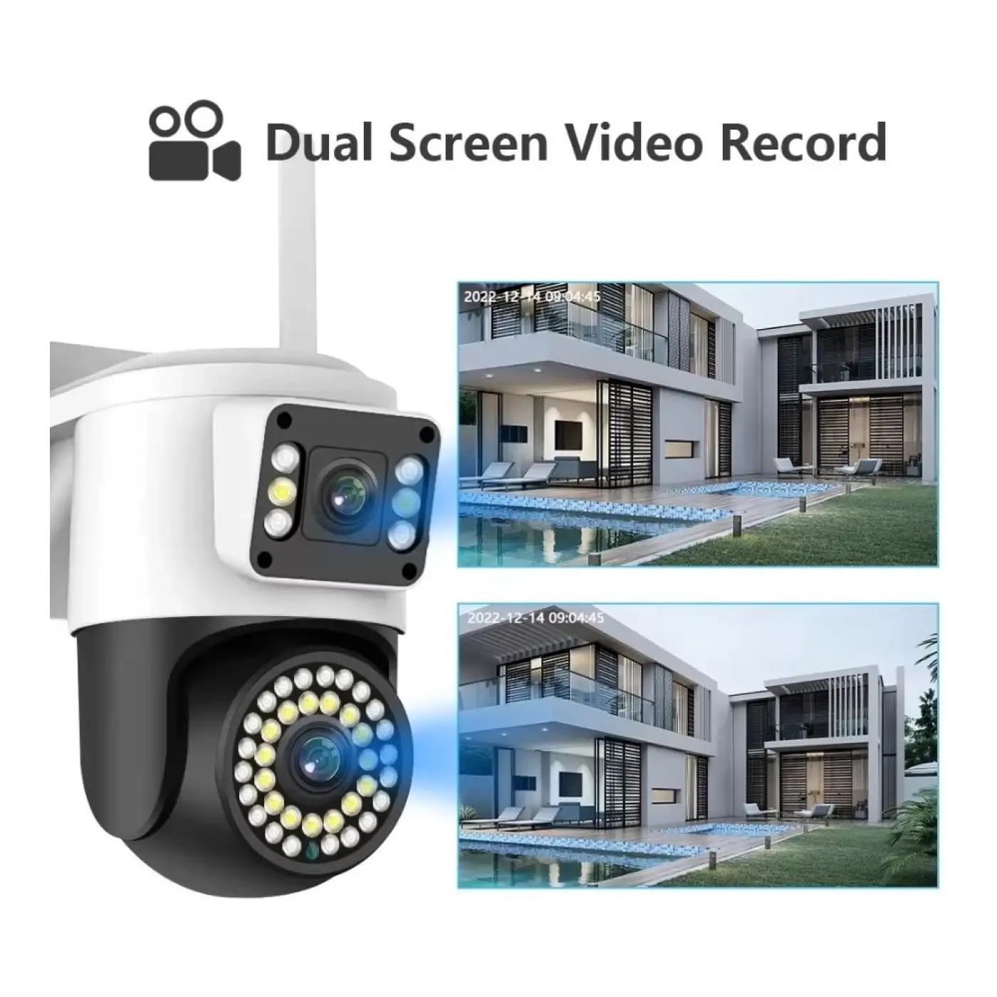 4MP Yoosee Çift Lens IP Kamera - WIFI Açık Otomatik İzleme, Su Geçirmez Kablosuz Güvenlik Ev Kamerası, Renkli Gece Görüş