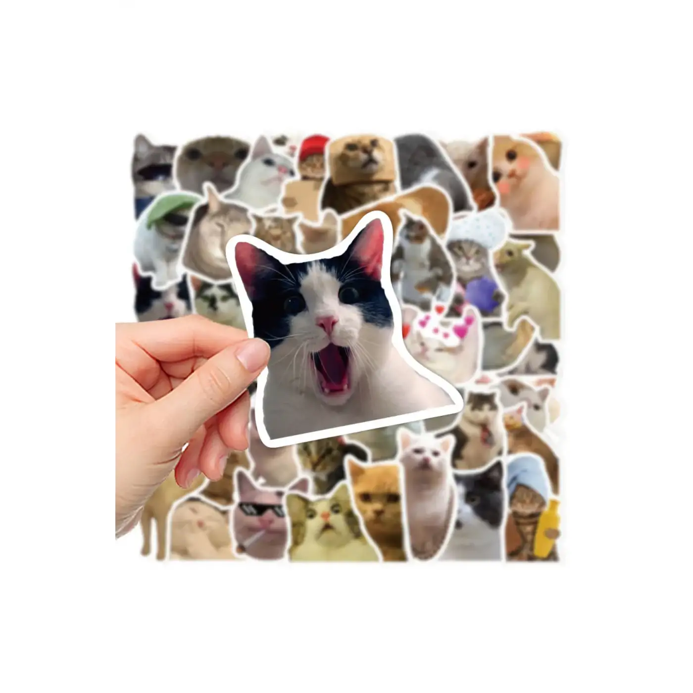 Çılgın Kediler Macbook Notebook Tablet Telefon Ajanda Laptop Defter Sticker Seti