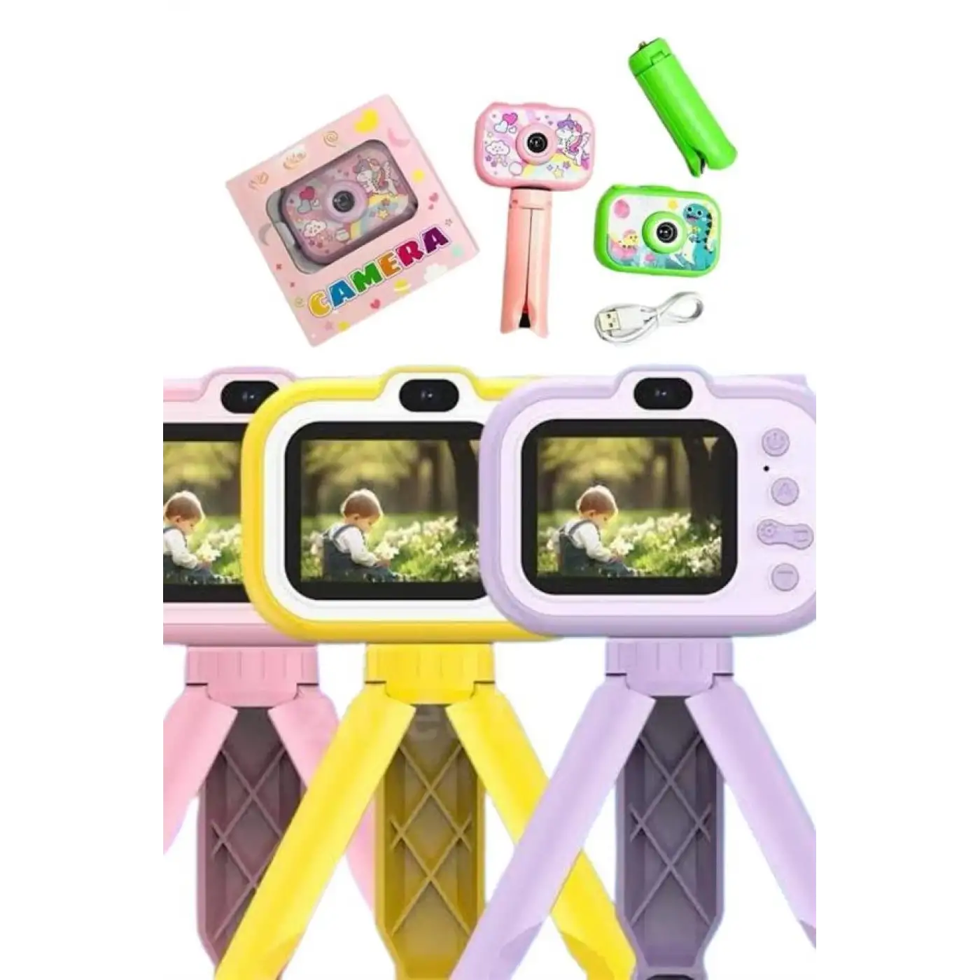 Çocuk Için Eğitici Video Kamera Ayaklı Mini Fotoğraf Makinesi