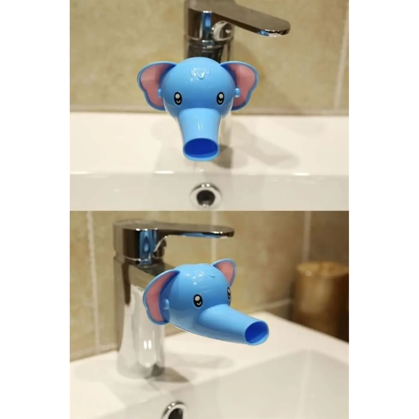 Çocuklar İçin Eğitici Ve Güvenli Musluk Uzatıcı Genişletici Başlık Aparatı Fil Figürlü