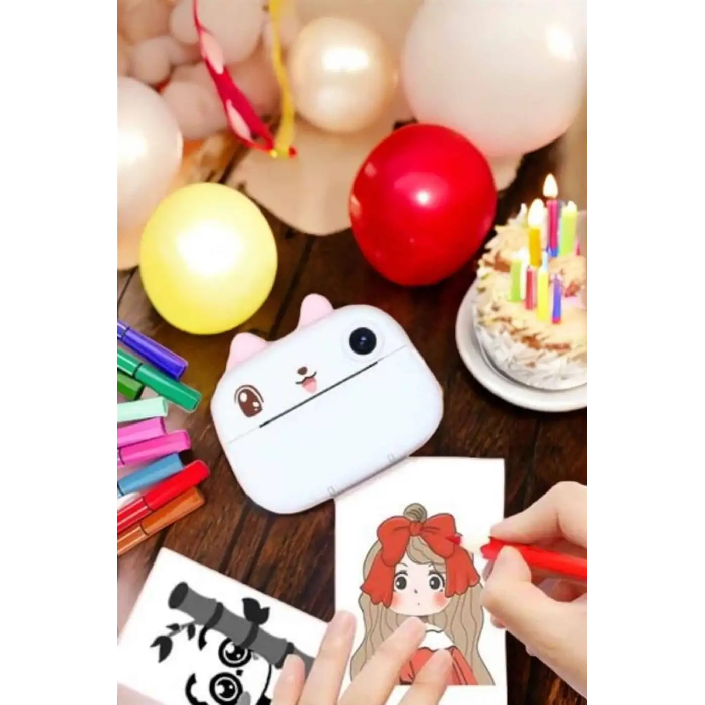 Çocuklar için Fotoğraf Makinesi Anlık Baskı Makinesi HD Görüntü Kalitesi