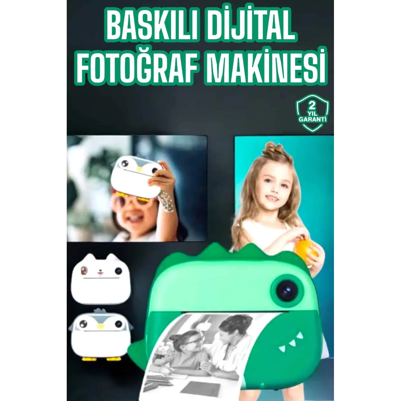 Çocuklar İçin Özel Fotoğraf Makinesi Printer Kamera Taşınabilir HD