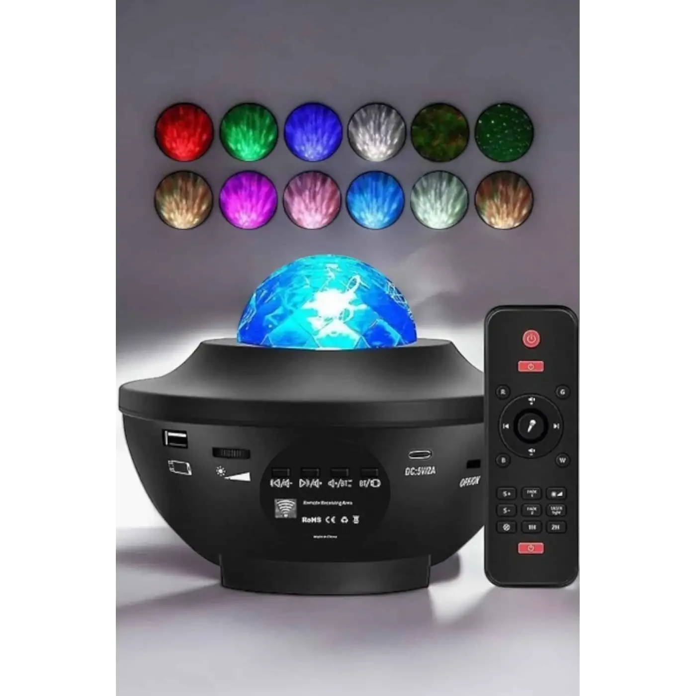 Çocuklara Özel Şarjlı Bluetooth Hoparlör Parti Led Lambası Yıldızlı Projeksiyon