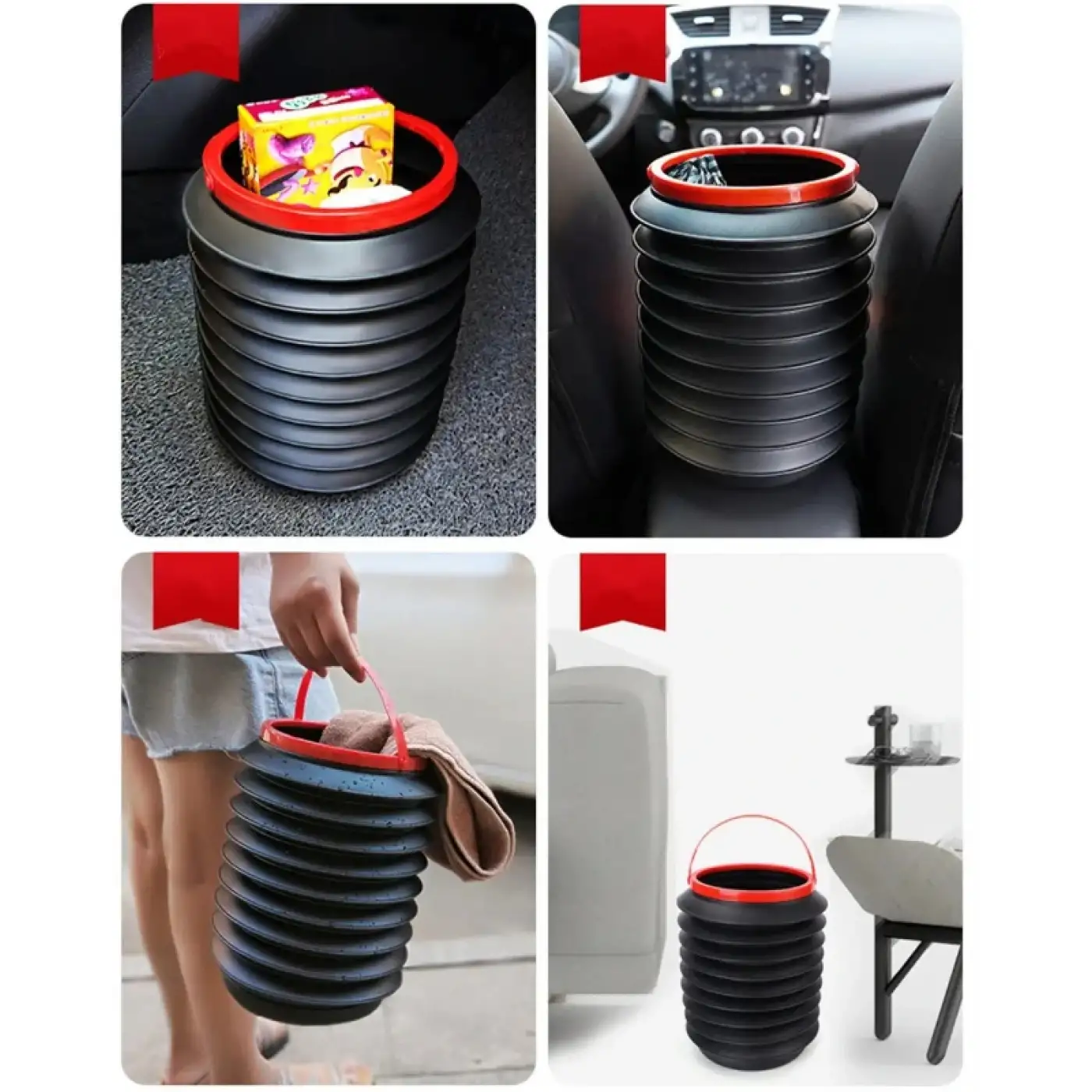 Çok Amaçlı Katlanabilir Araç İçi Kova