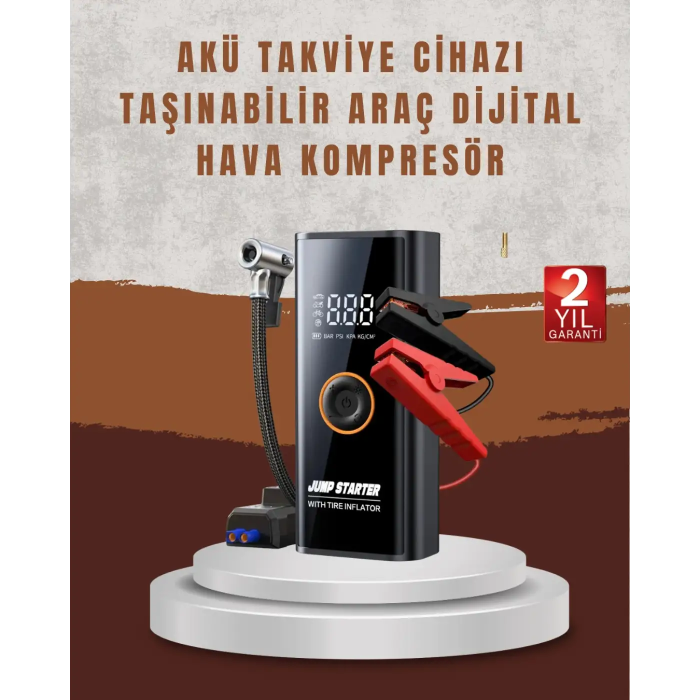 Çok Fonksiyonlu Araç Yol Yardım Kiti Jump Starter ve Lastik Pompası