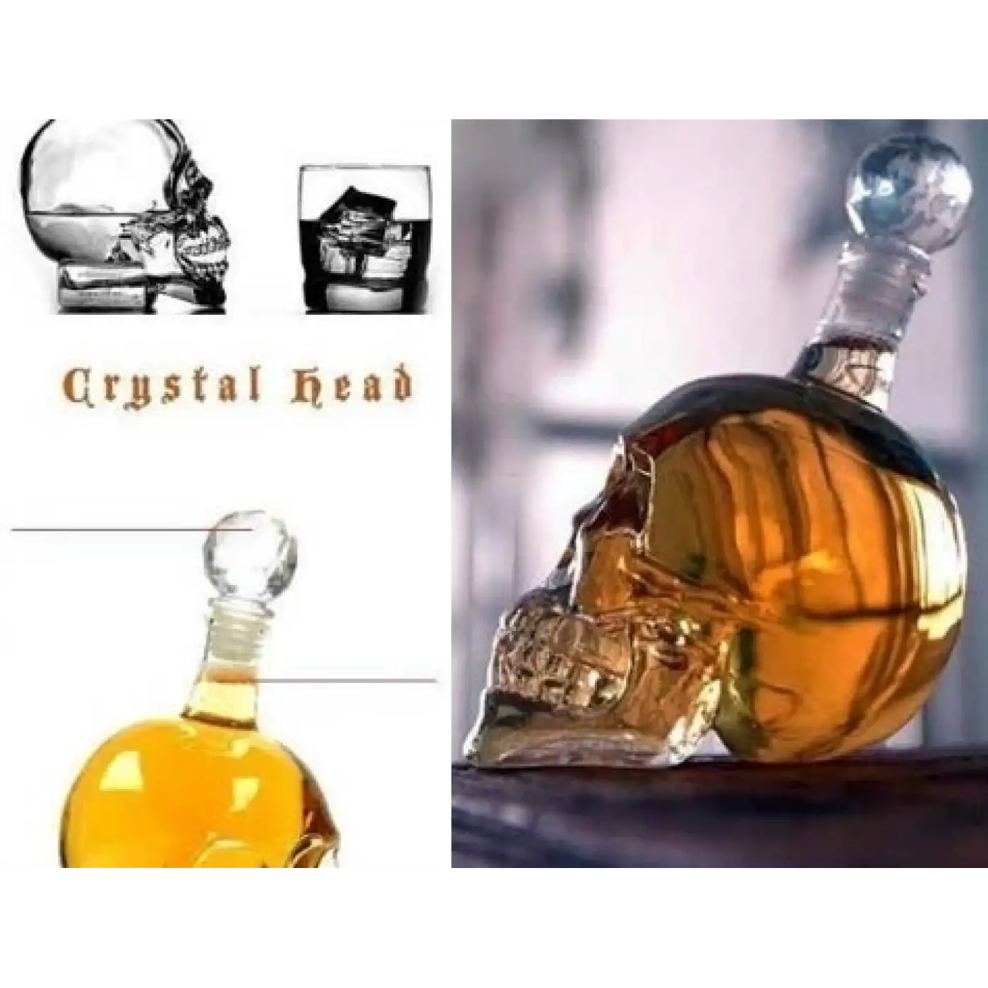 Crystal Head Kuru Kafa Cam Şişe 350 Ml