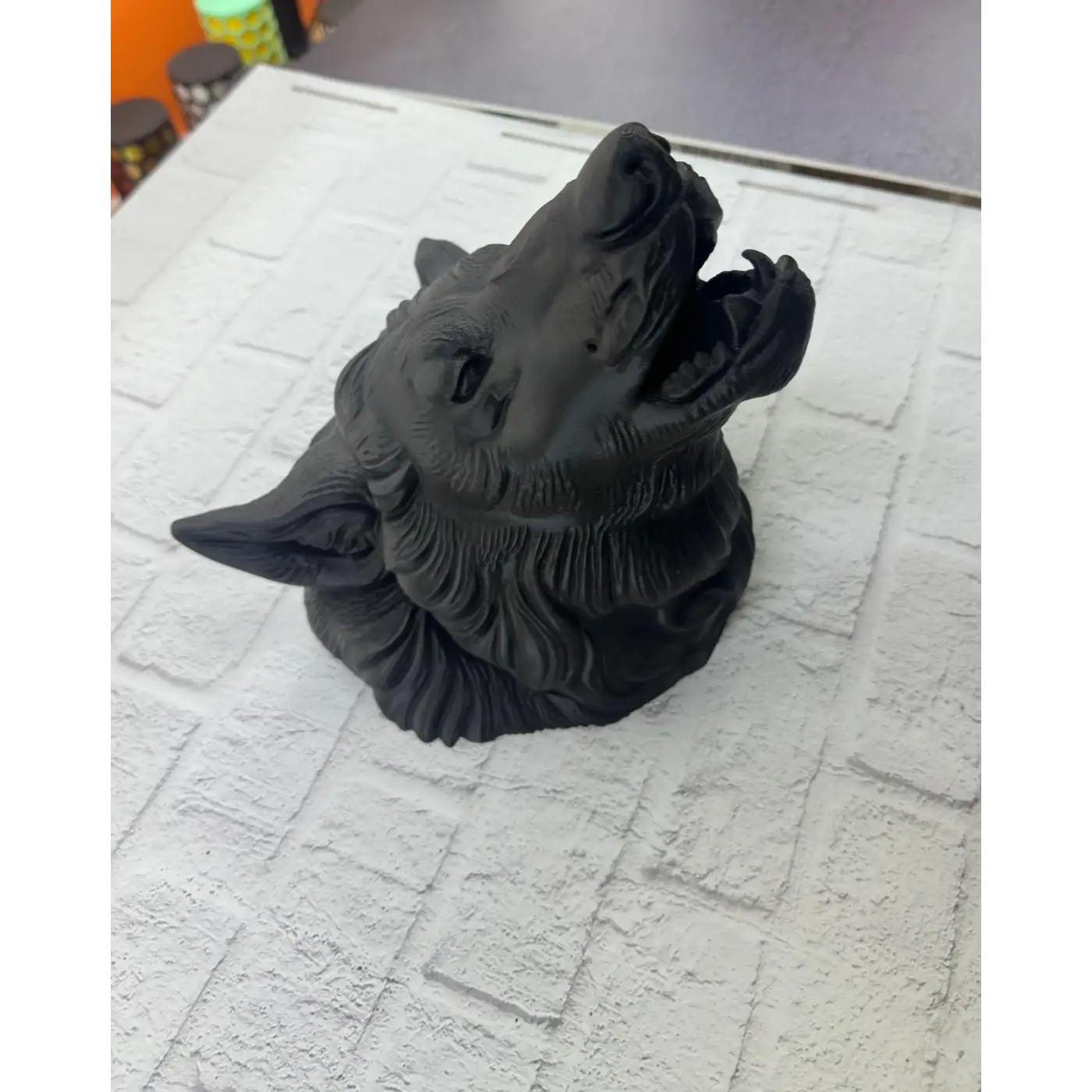 Dekoratif Asılabilir Siyah Ayı Başı 3D Duvar Heykeli 25x19 cm