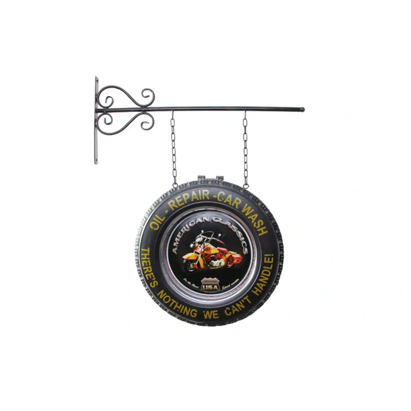 Dekoratif Çift Yönlü  Motorsiklet Temalı Ferforje Askı