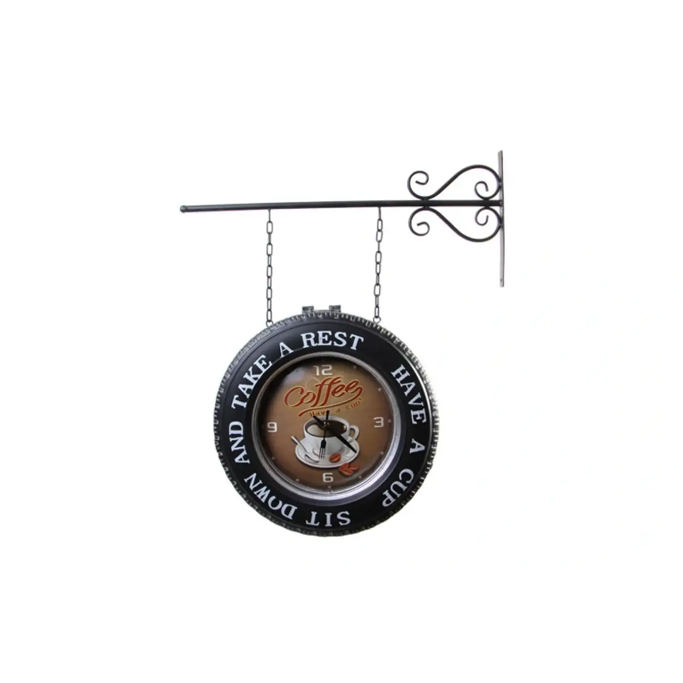 Dekoratif Coffee Temalı Gar Saati