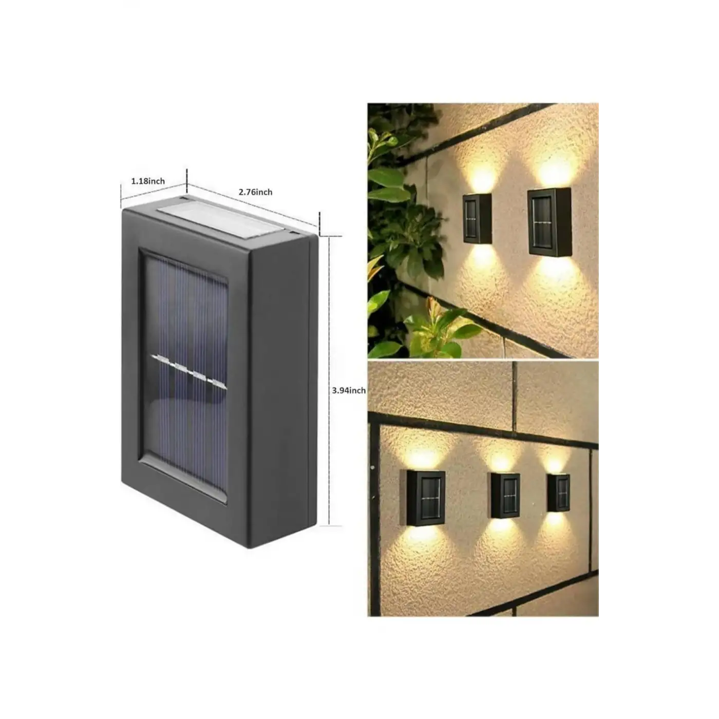 Dekoratif Duvar Lambası Solar Güneş Enerjili Bahçe Aydınlatması