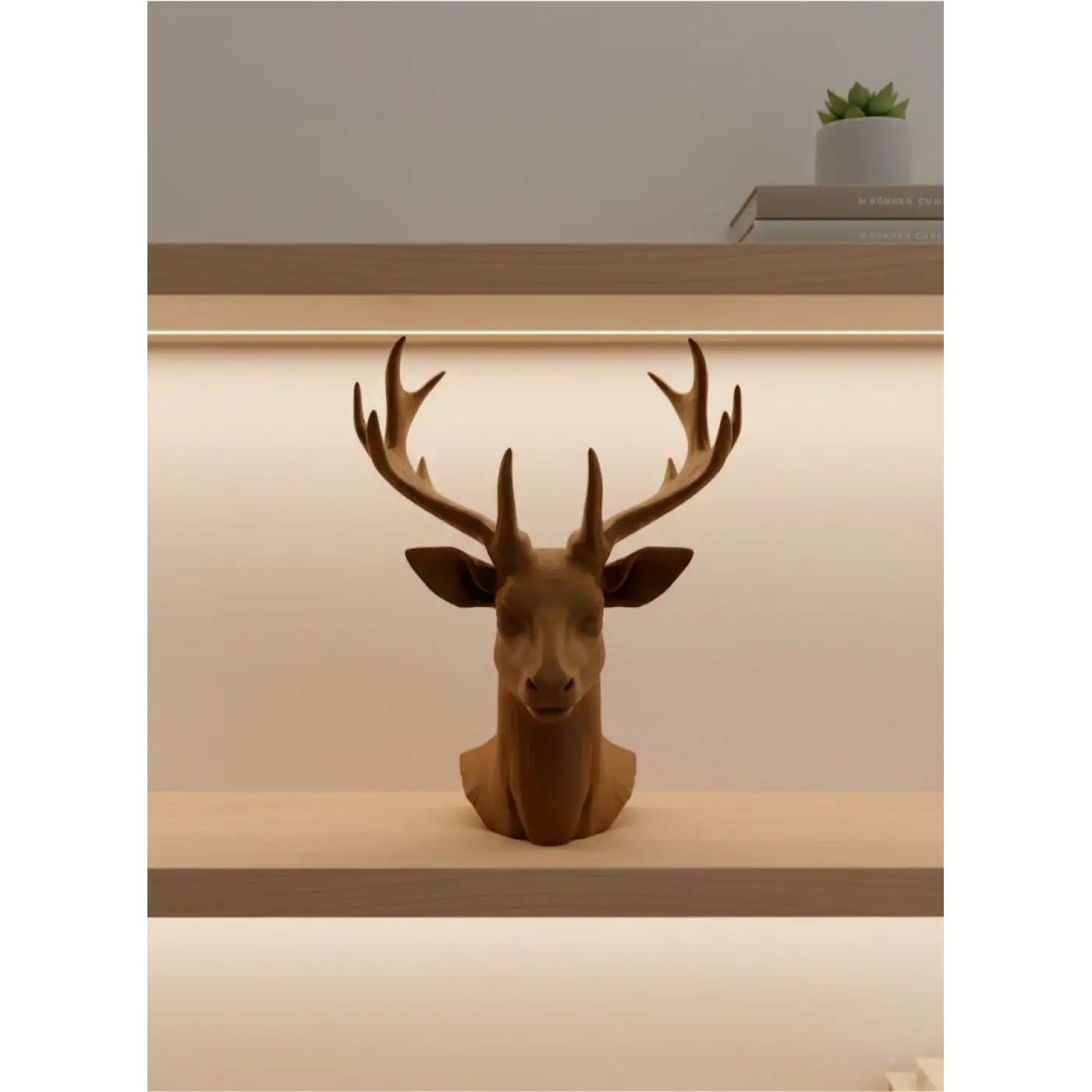 Dekoratif Kahverengi Geyik Biblo Salon ve Raf Dekoru