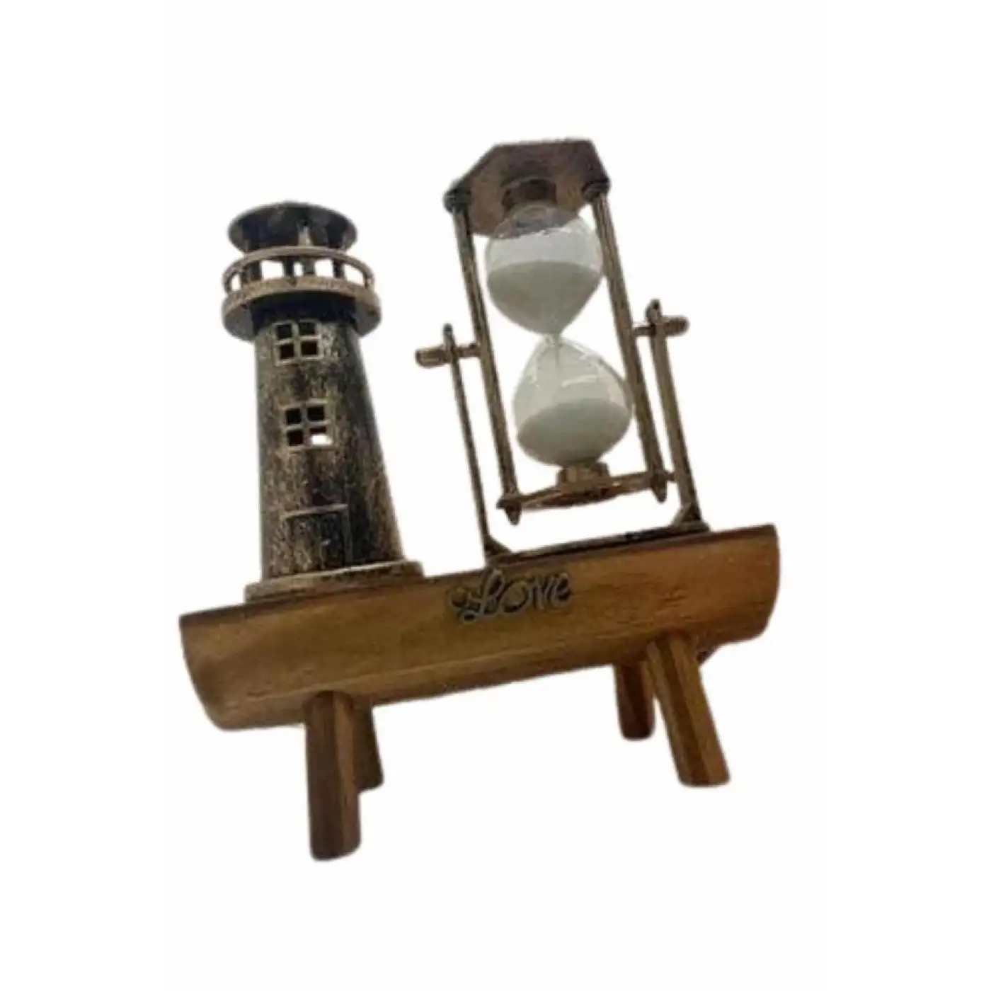 Dekoratif Kum Saati Deniz Feneri Retro Masa Hediyeli Eşya