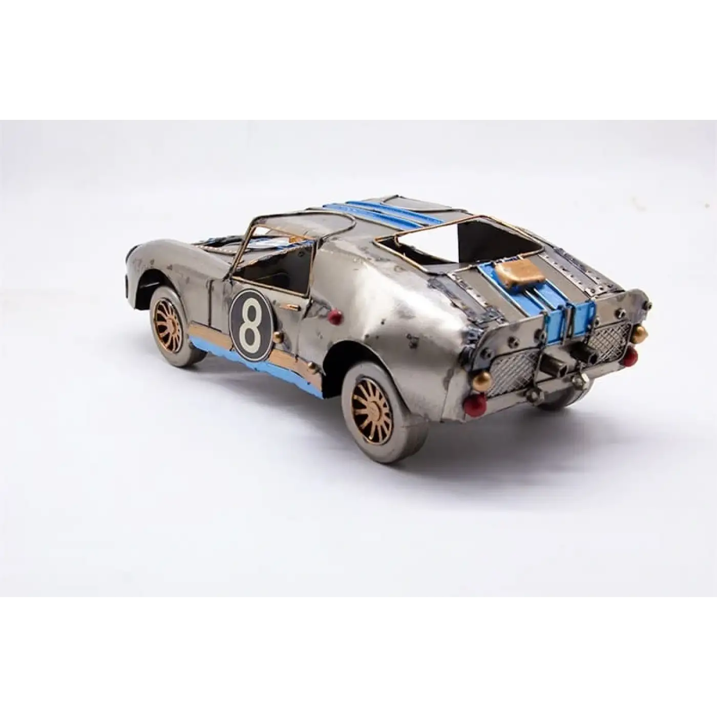 Dekoratif Metal Araba 8 Numara Yarış Araba