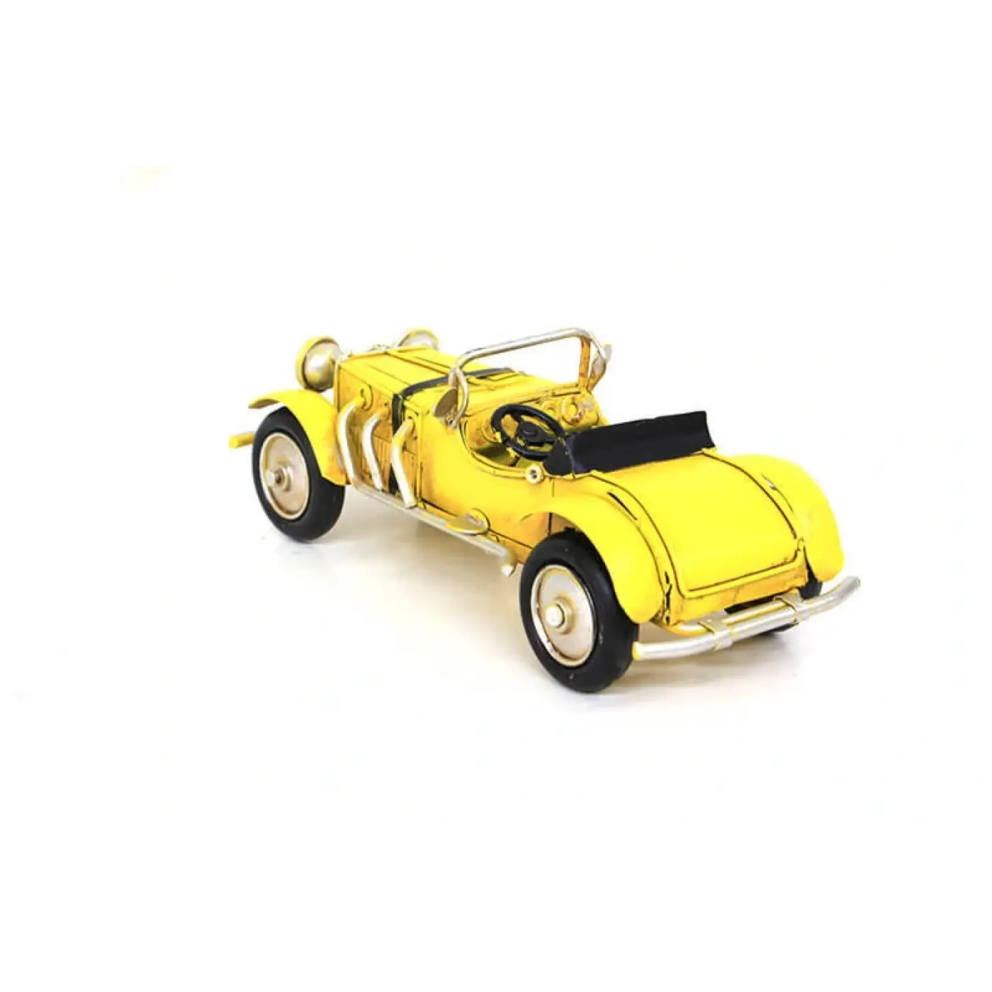 Dekoratif Metal Araba Sarı