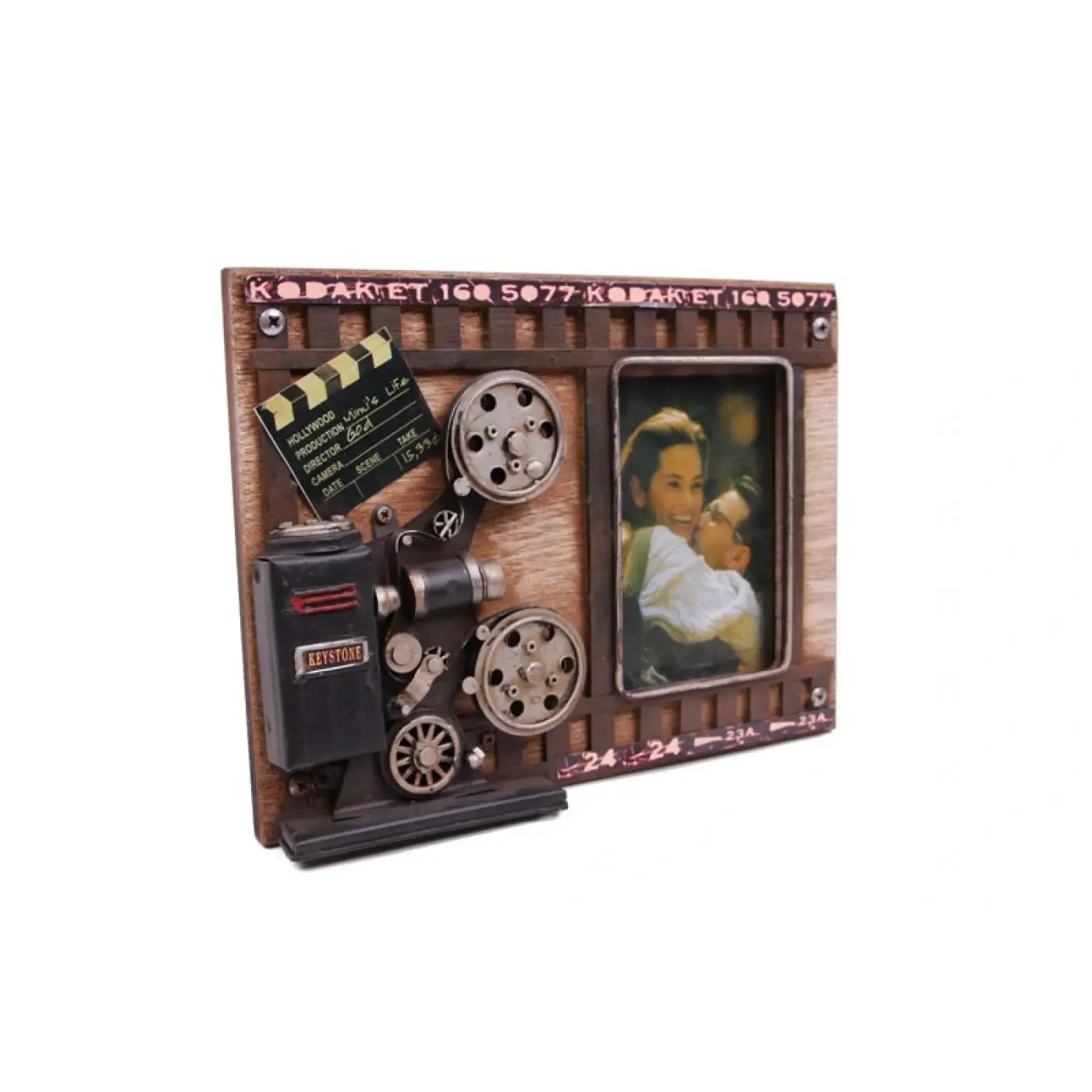 Dekoratif Metal Çerçeve Sinema Projektörü Dekorlu   ( 25 İs )