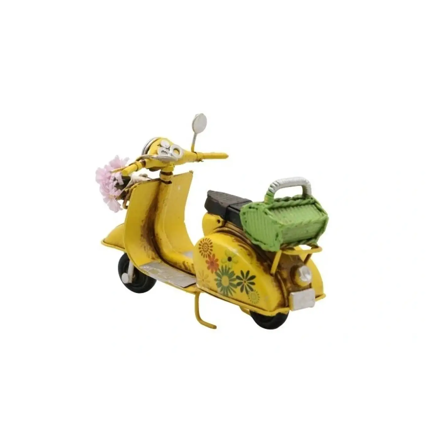 Dekoratif Metal Scooter Önü Sepetli