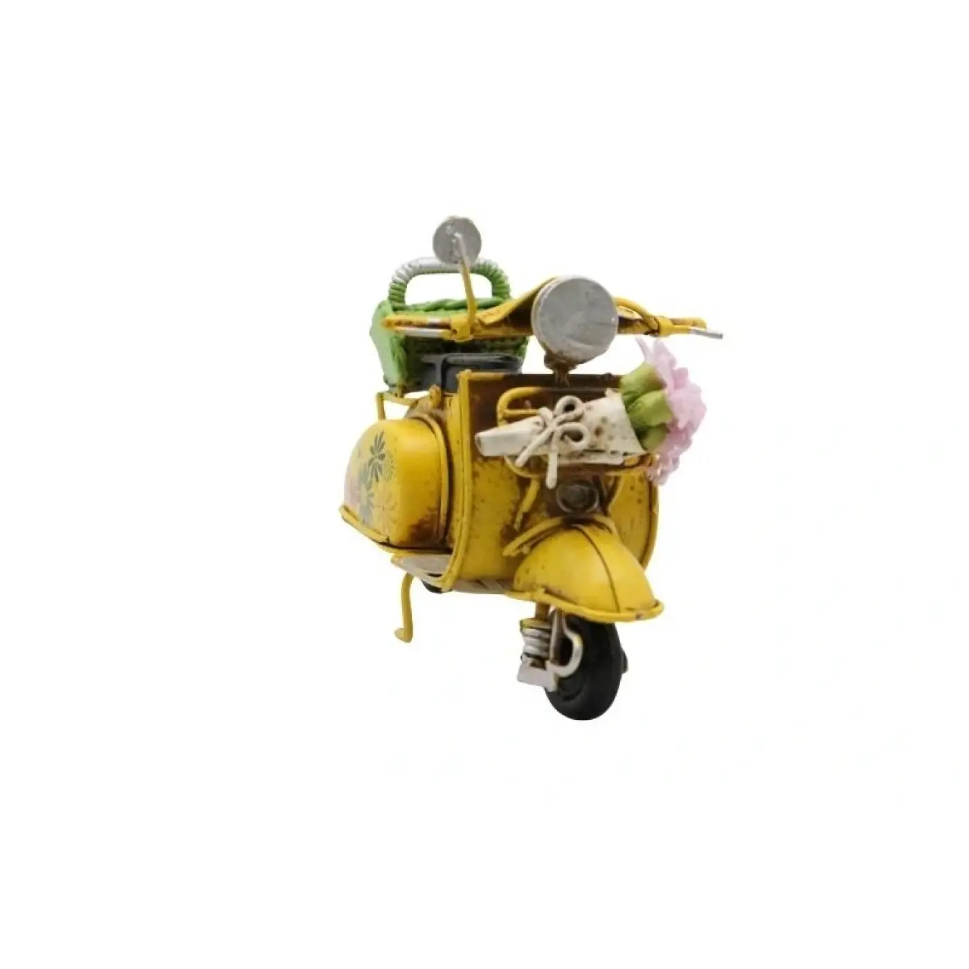 Dekoratif Metal Scooter Önü Sepetli