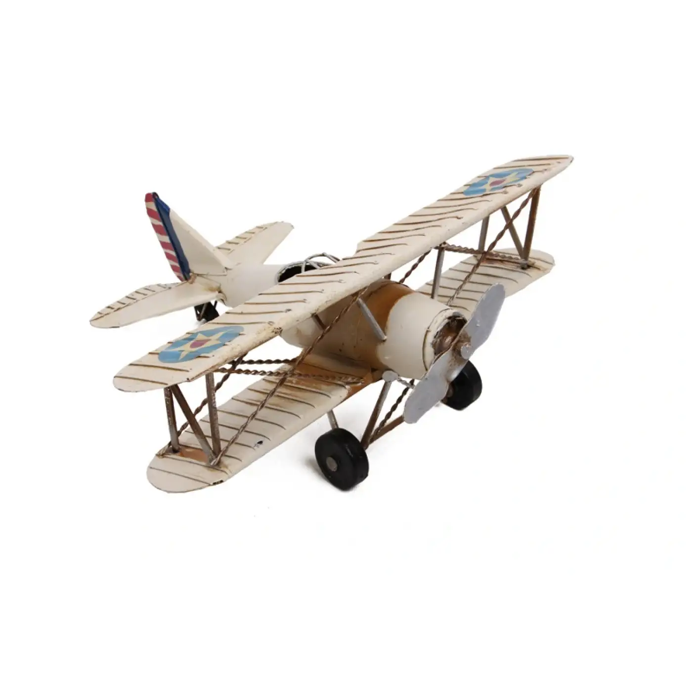 Dekoratif Metal Uçak Çift Kanatlı