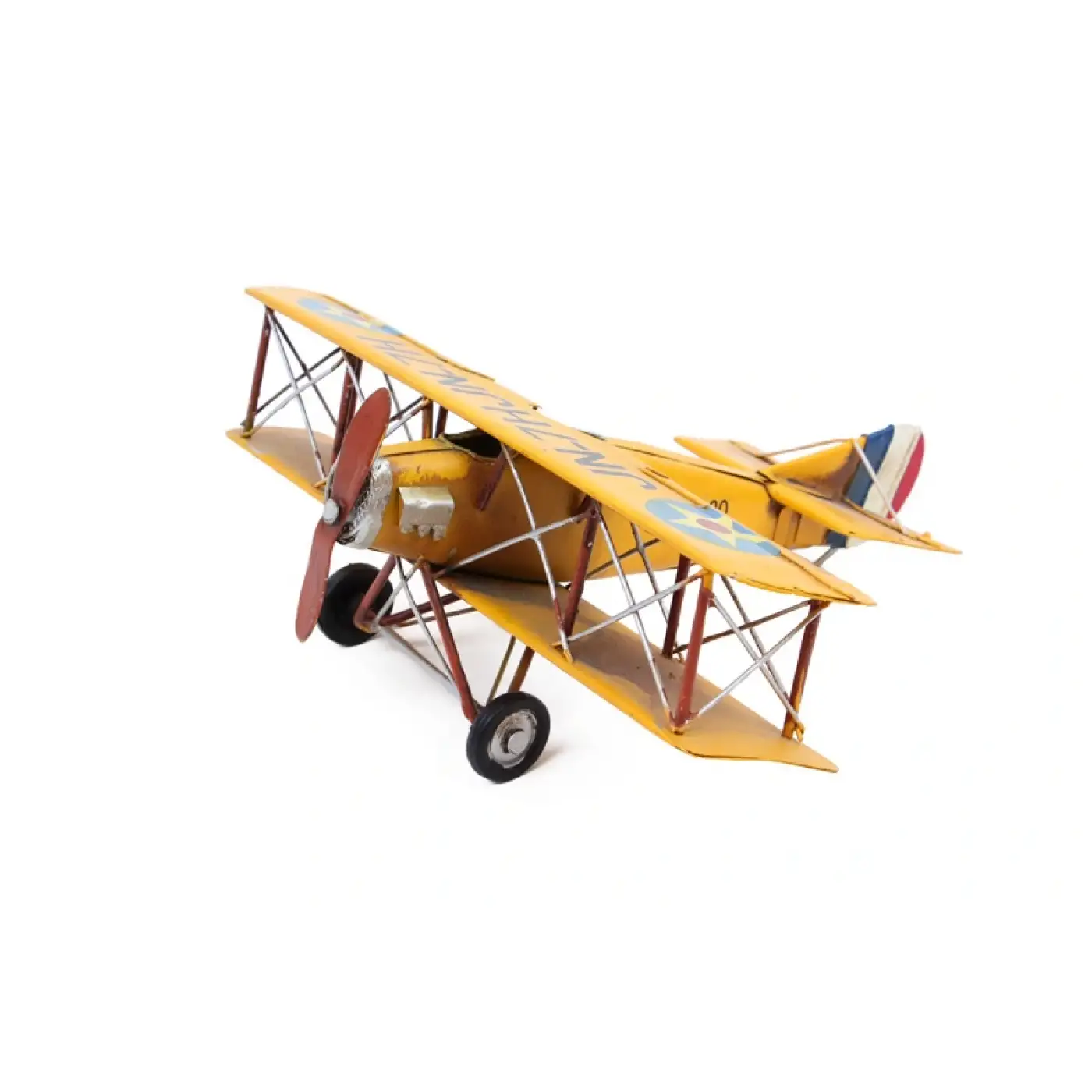 Dekoratif Metal Uçak Çift  Kanatlı