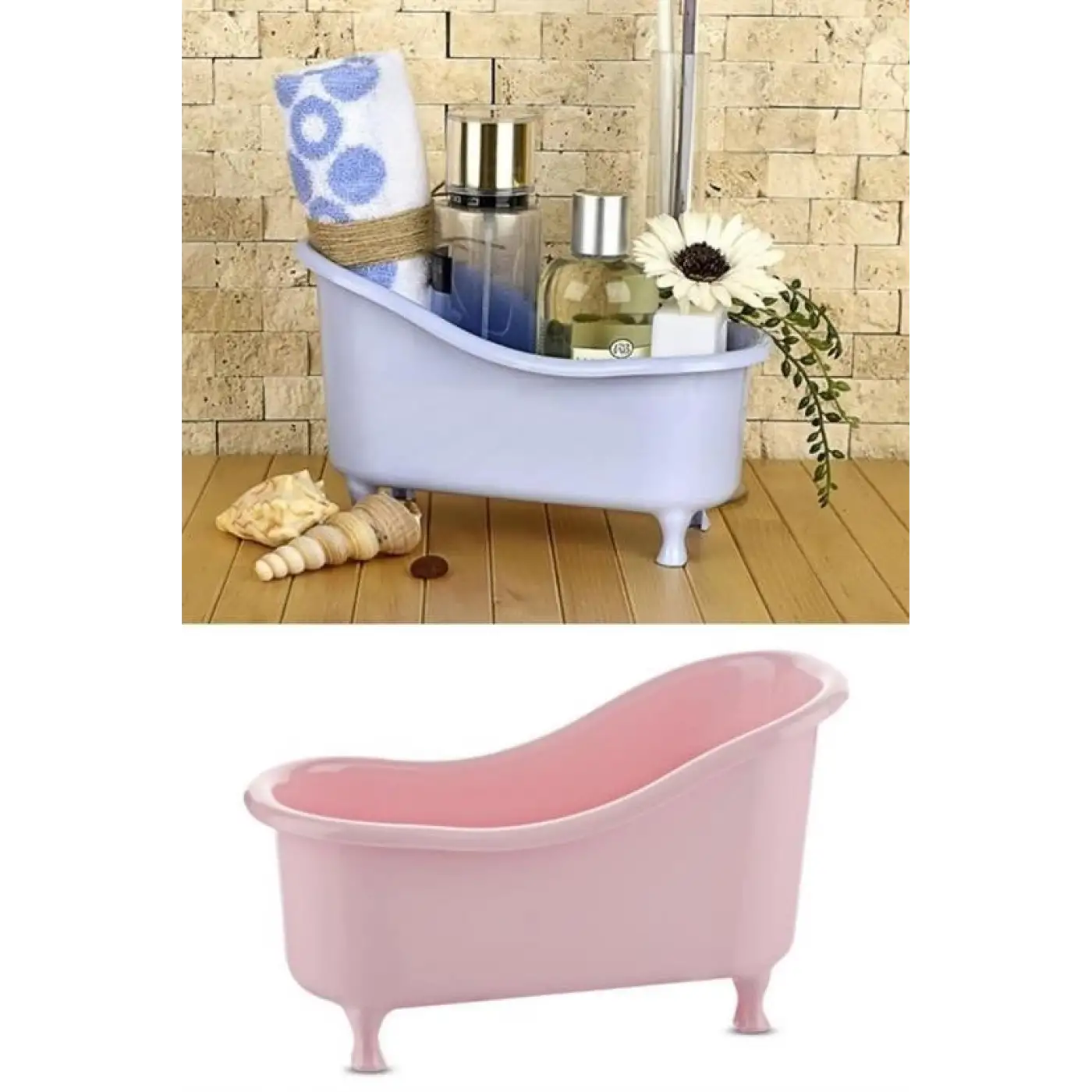 Dekoratif Mini Küvet Şeklinde Çok Amaçlı  Banyo Düzenleyici Sepet