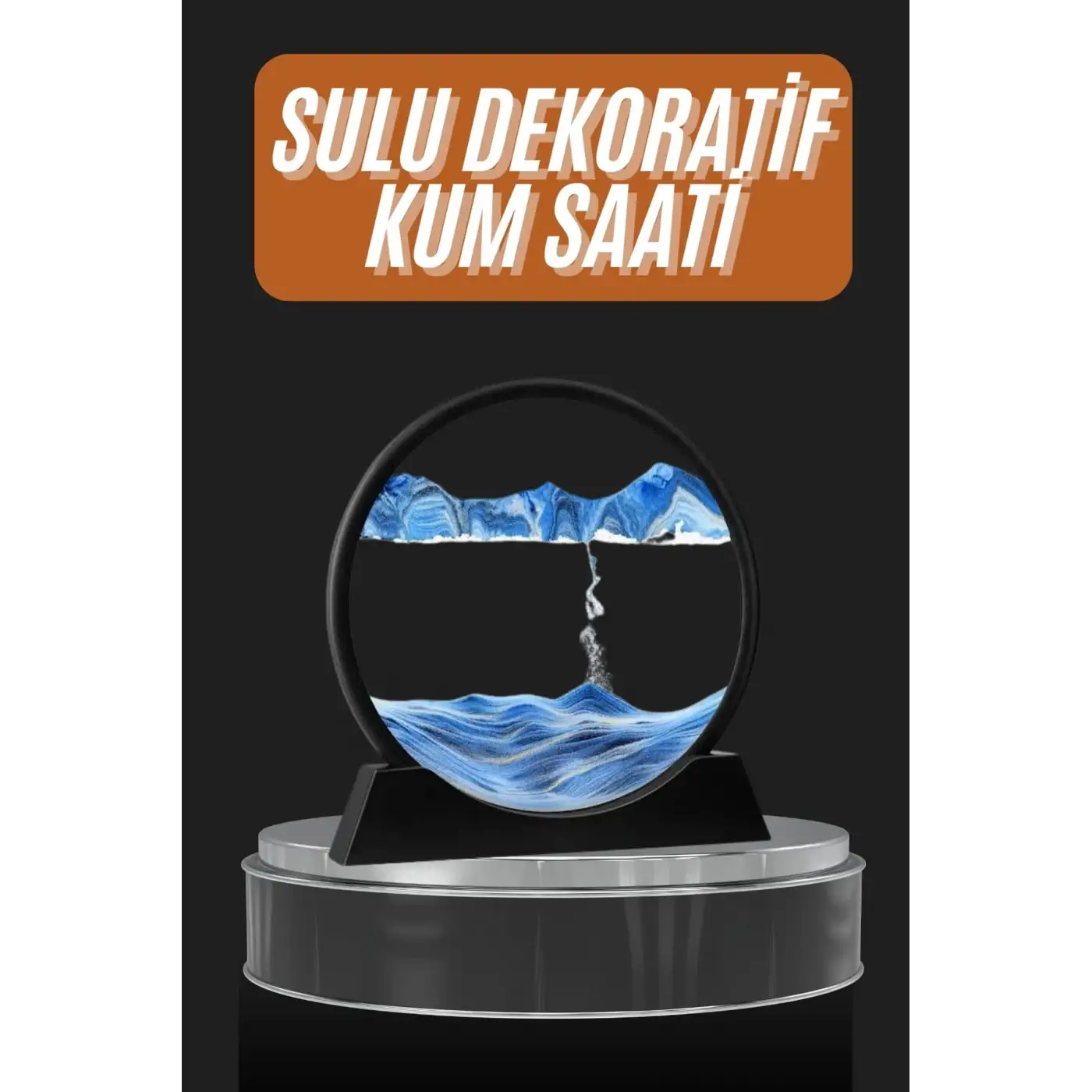 Dekoratif Sulu Kum Saati Ofis Masa Üstü Ev Yuvarlak Kum Saati